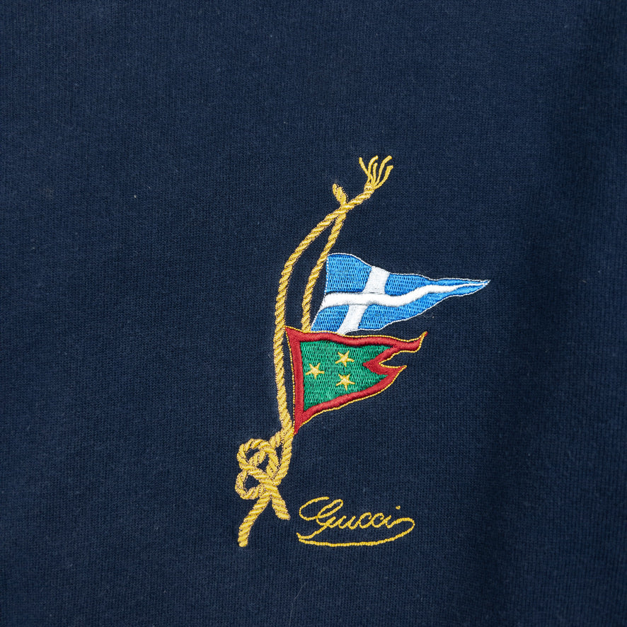 Vintage Gucci Embroidered Flag Sweatshirt Size S