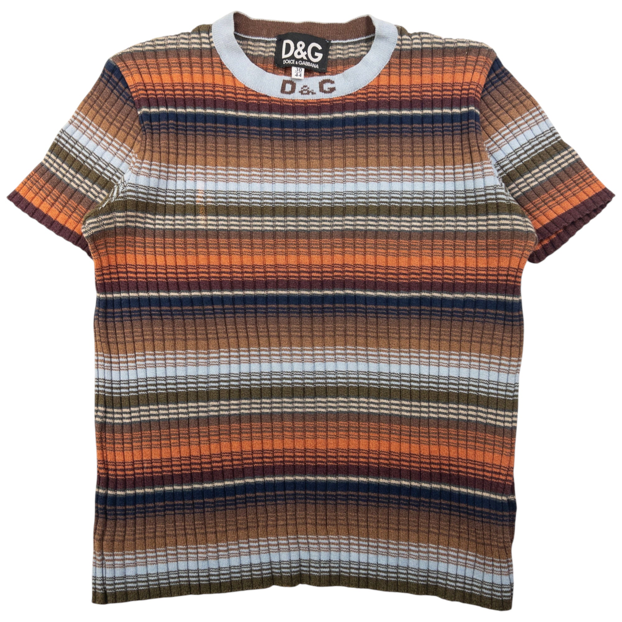 Vintage Dolce & Gabbana Ribbed Knit T Shirt Womens Size S