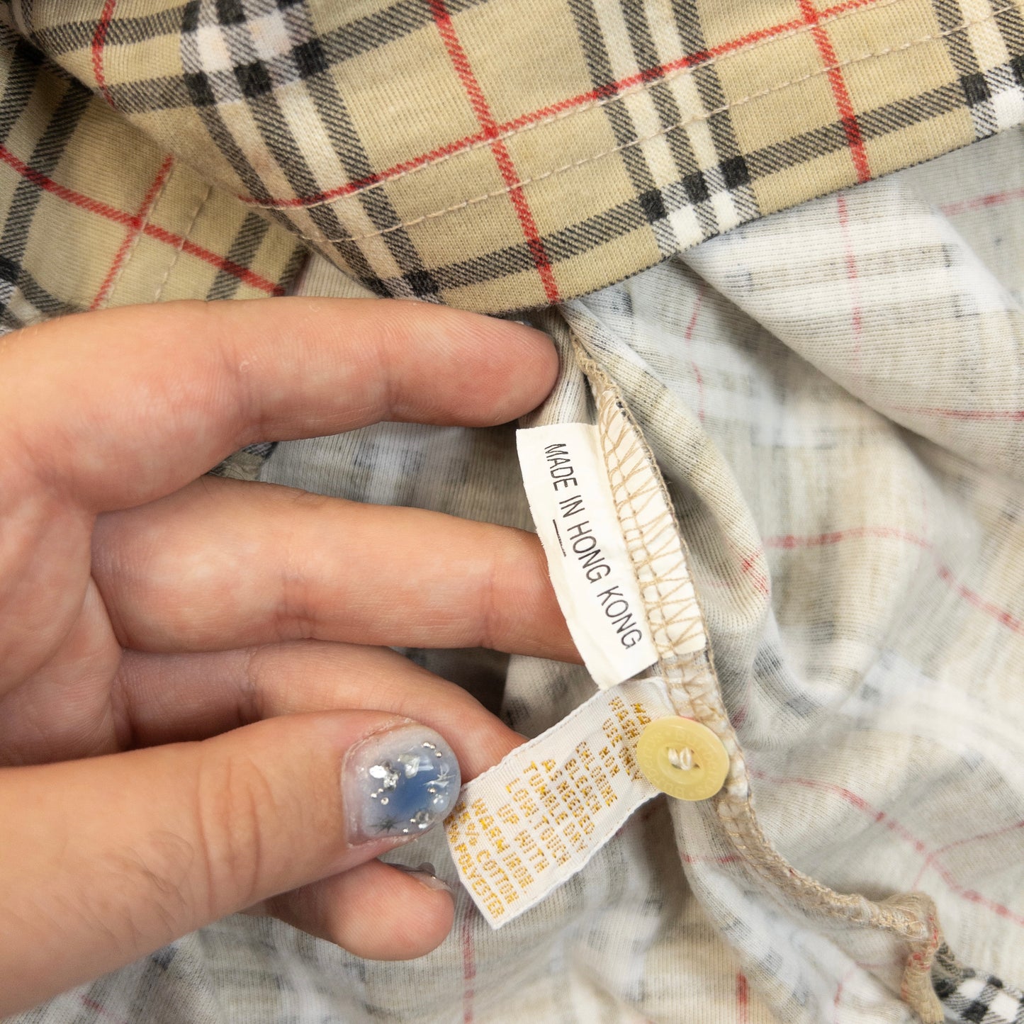 Vintage 90s Burberry Nova Check Polo Shirt Womens Size L