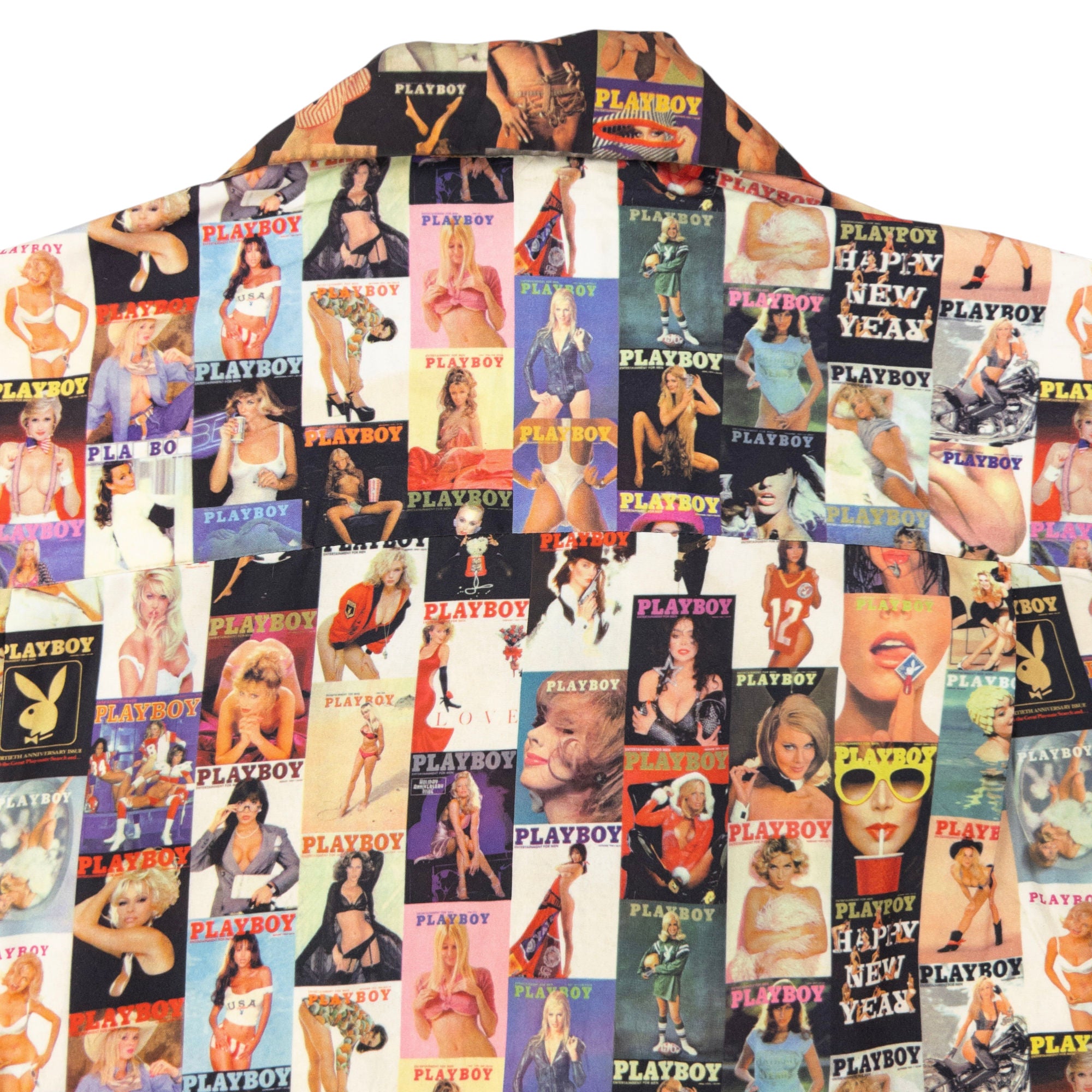 Vintage Playboy Magazine Cover Short Sleeve Button Up Shirt Size M