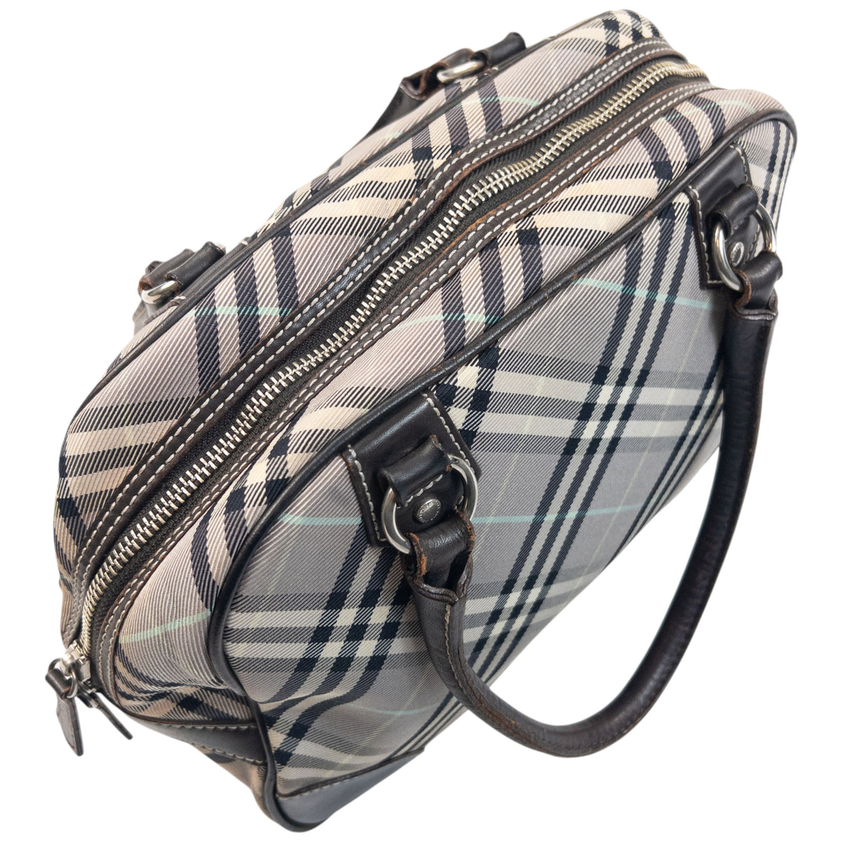 Vintage 2000s Burberry Blue Label Nova Check Handbag in grey, photo 7