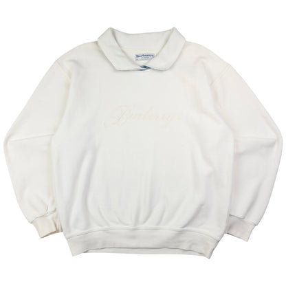 Vintage Burberry Embroidered Polo Sweatshirt Size S