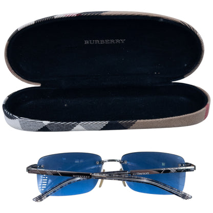 Vintage Burberry Nova Check Rimless Sunglasses