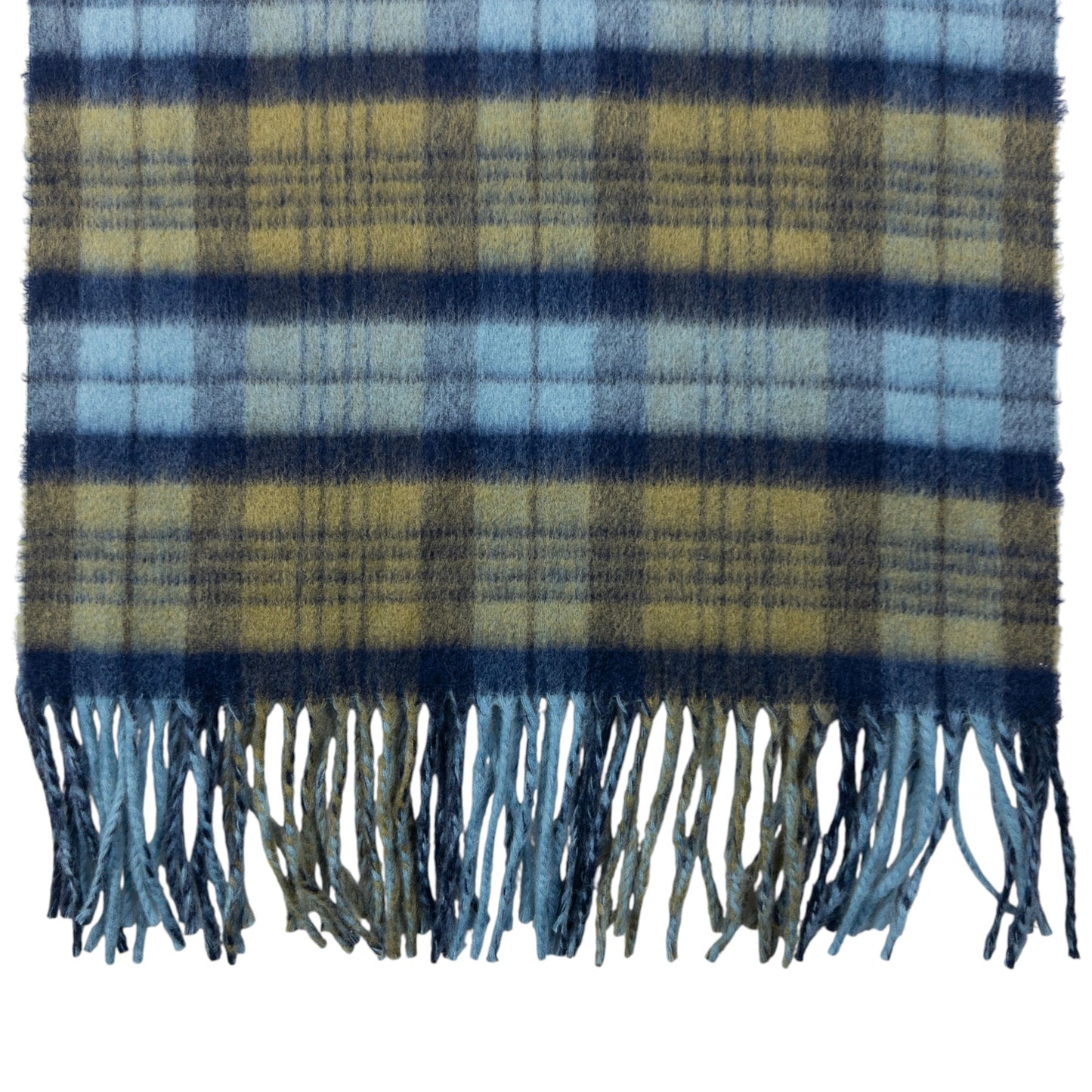 Vintage 90s Pierre Balmain Checkered Wool Tassel Scarf