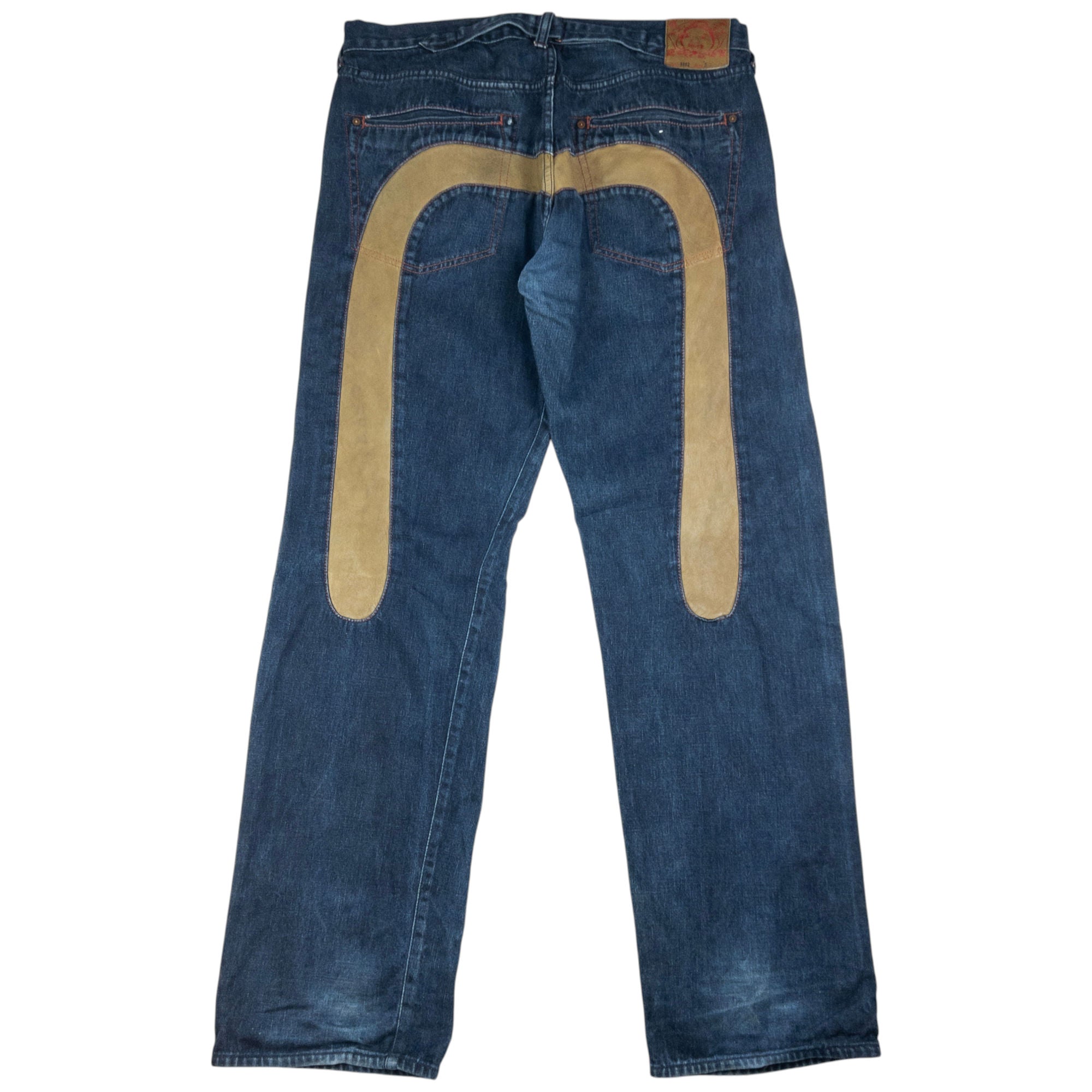 Vintage Evisu Leather Daicock Japanese Denim Jeans Size W38