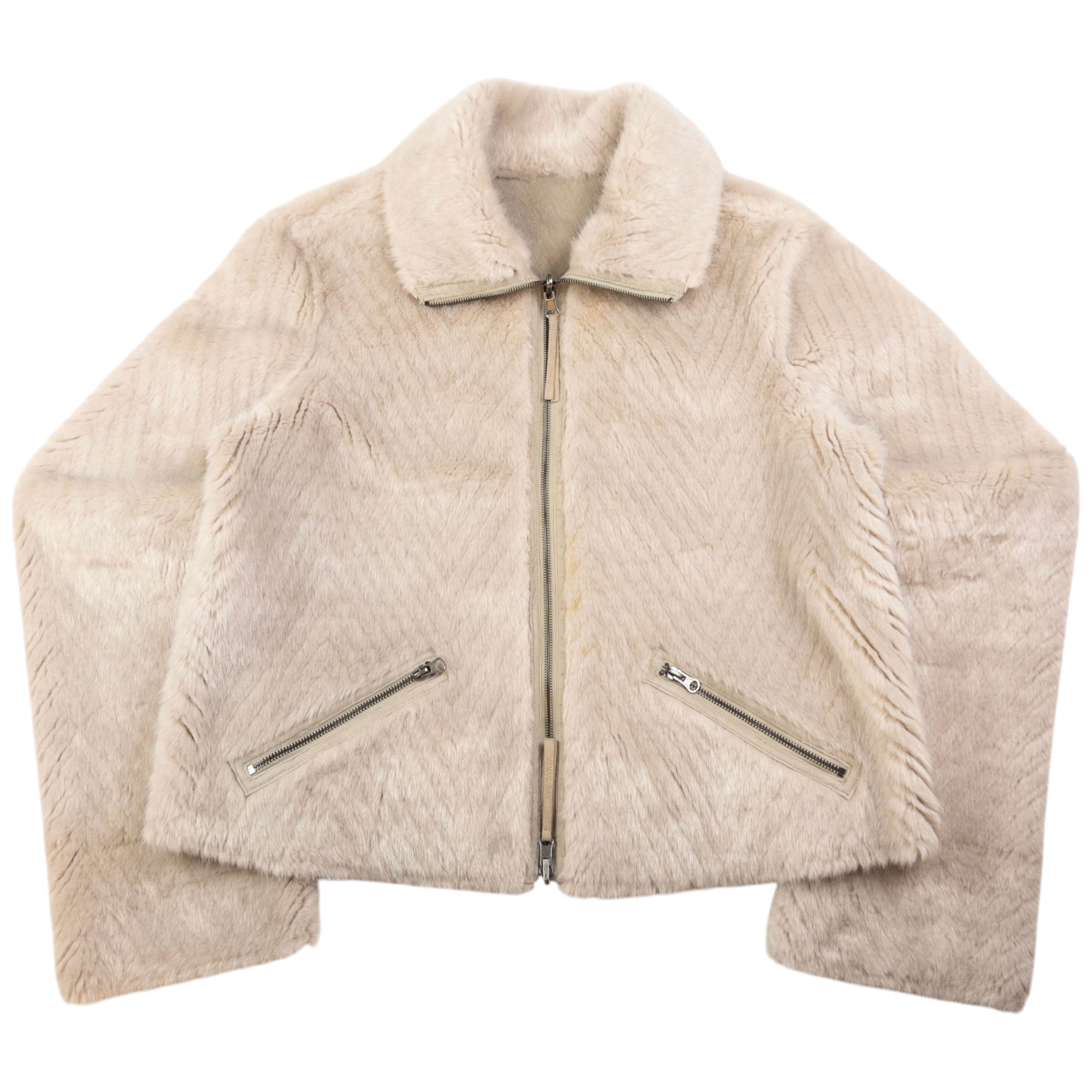 Vintage Armani Jeans Reversible Fur Jacket Womens Size M