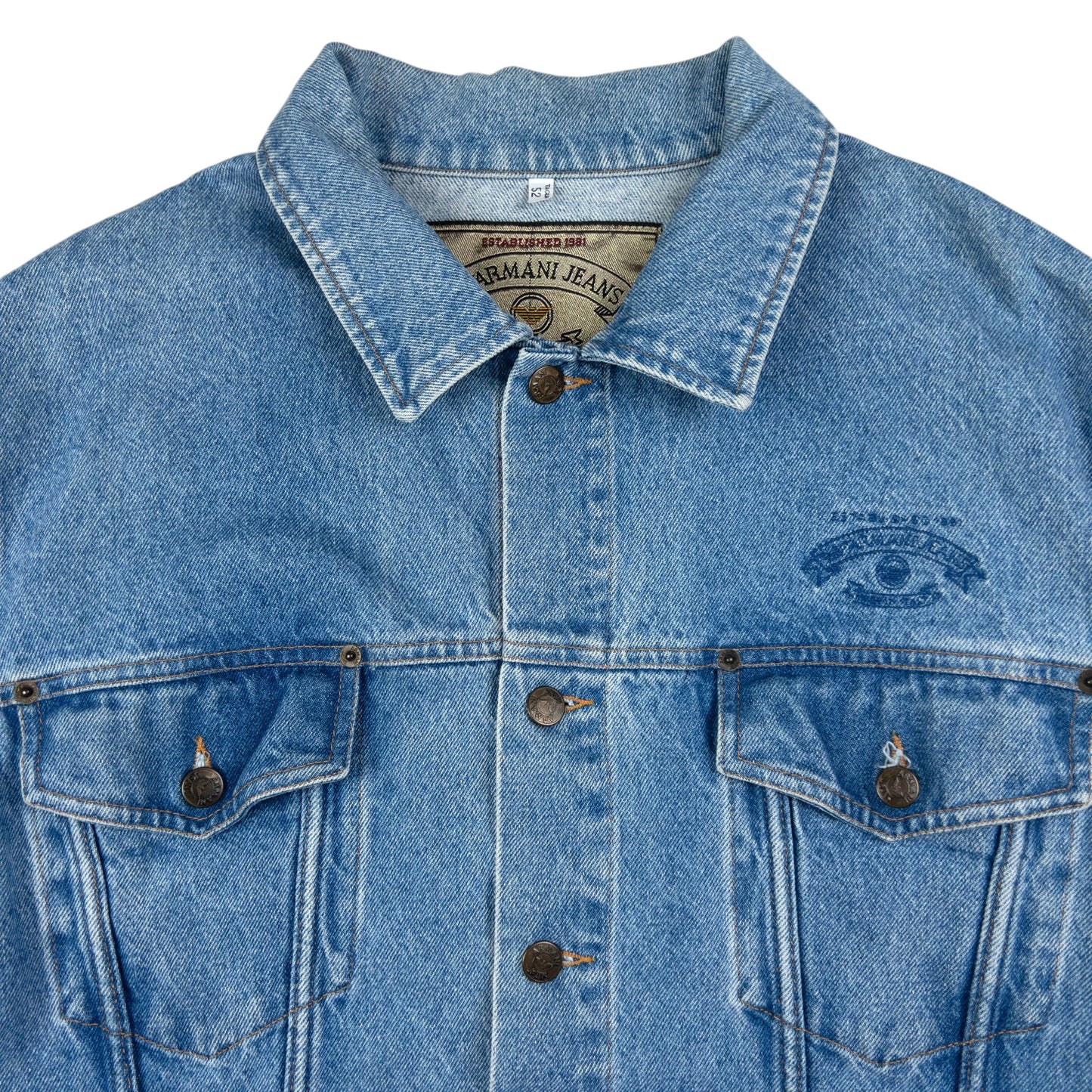 Vintage Armani Jeans Button Up Denim Jacket Size L
