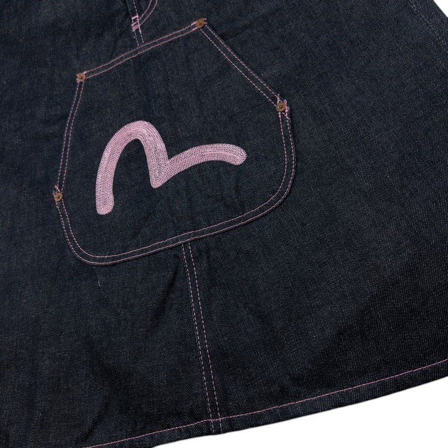 Vintage Evisu Triple Gull Japanese Denim Skirt Womens Size W25