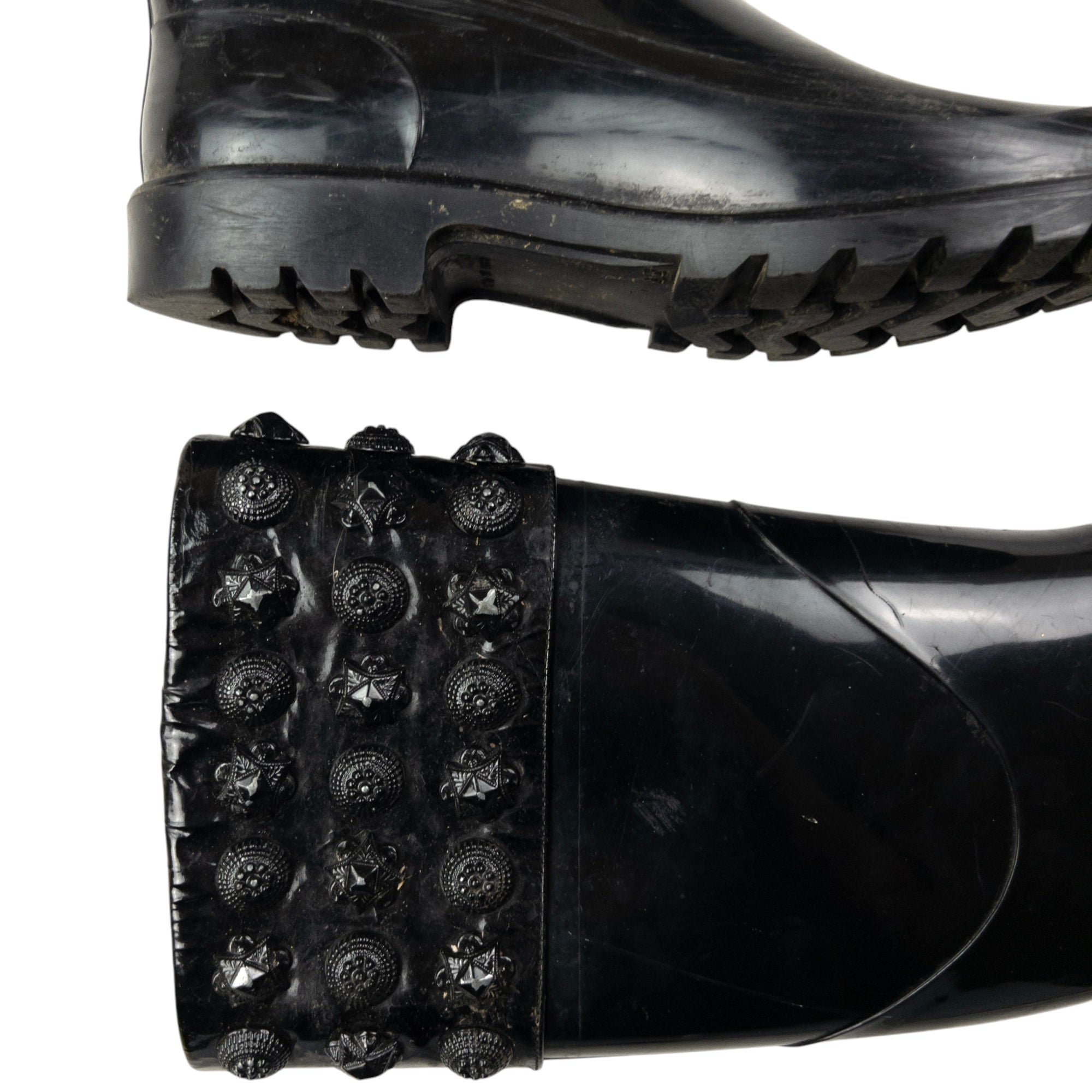 Vintage Burberry Studded Wellington Boots Womens Size UK 4