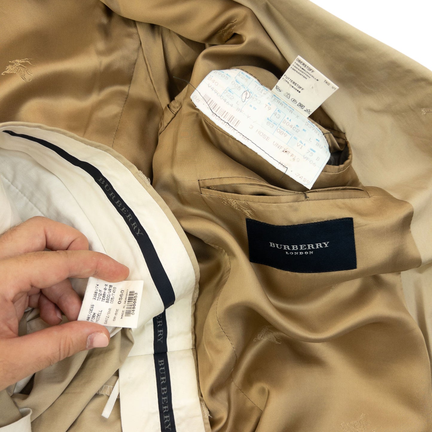 Vintage 2000s Burberry Jacket & Trousers Suit Set Size XL