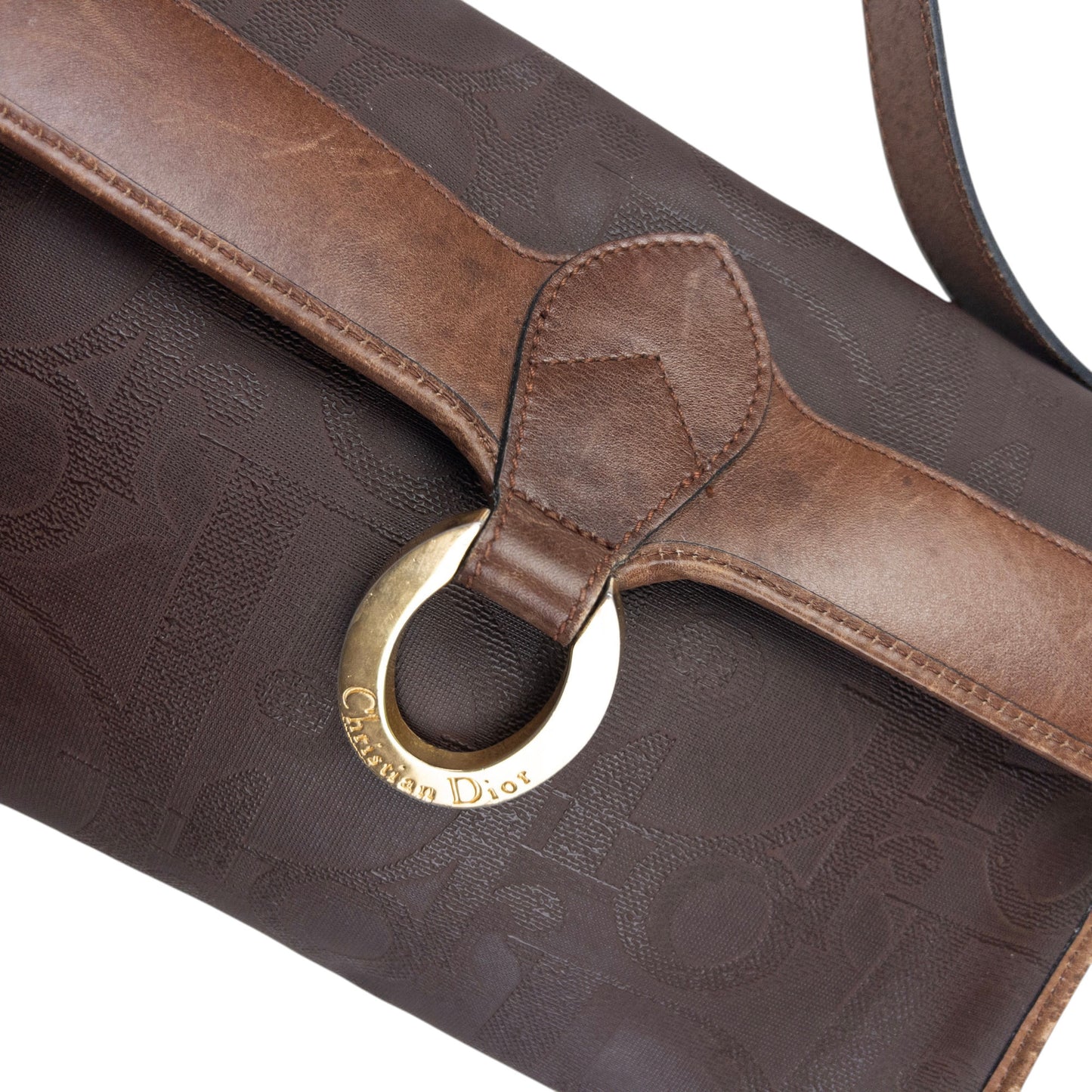 Vintage Dior Monogram Leather Crossbody Bag