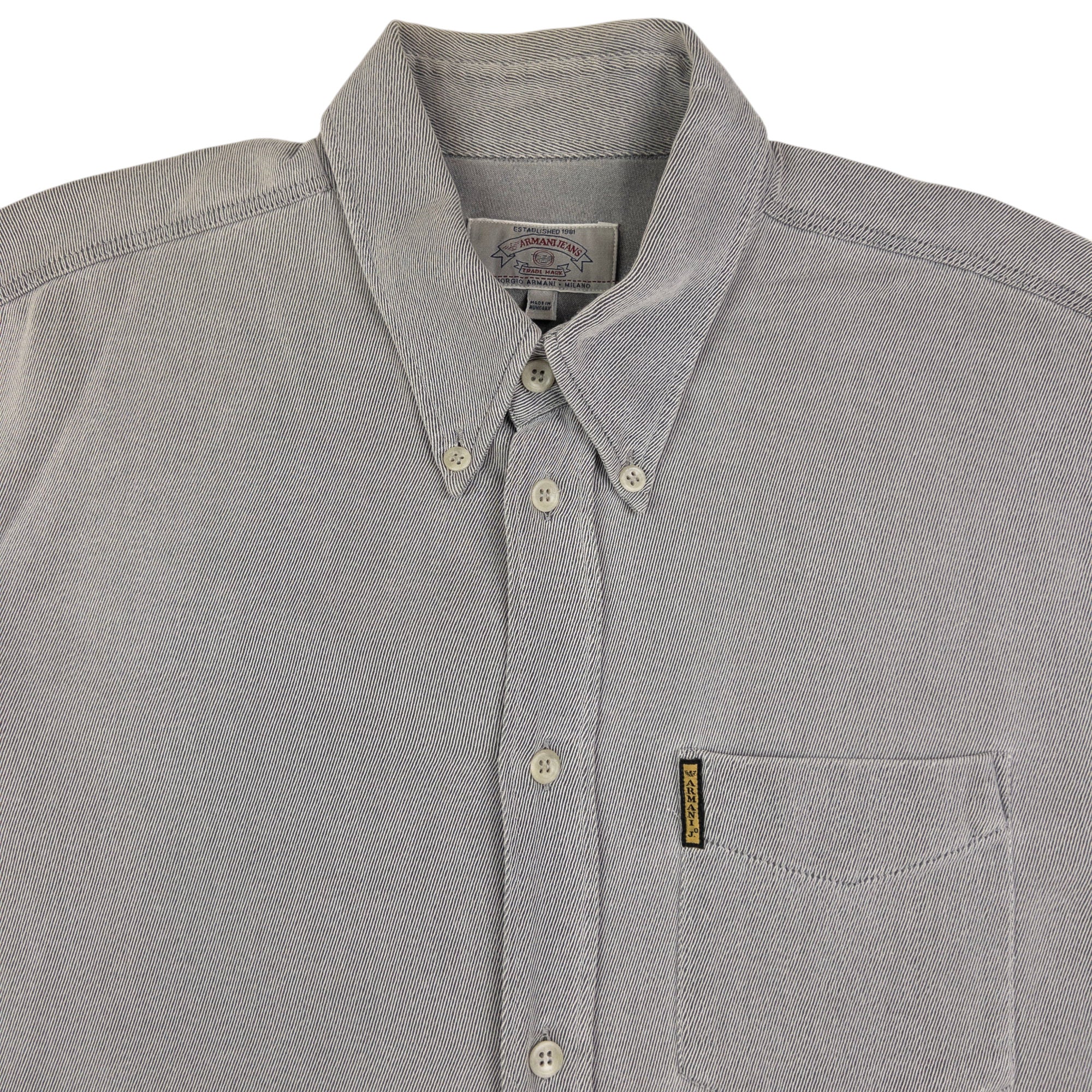 Vintage Armani Jeans Long Sleeve Button Up Shirt Size L