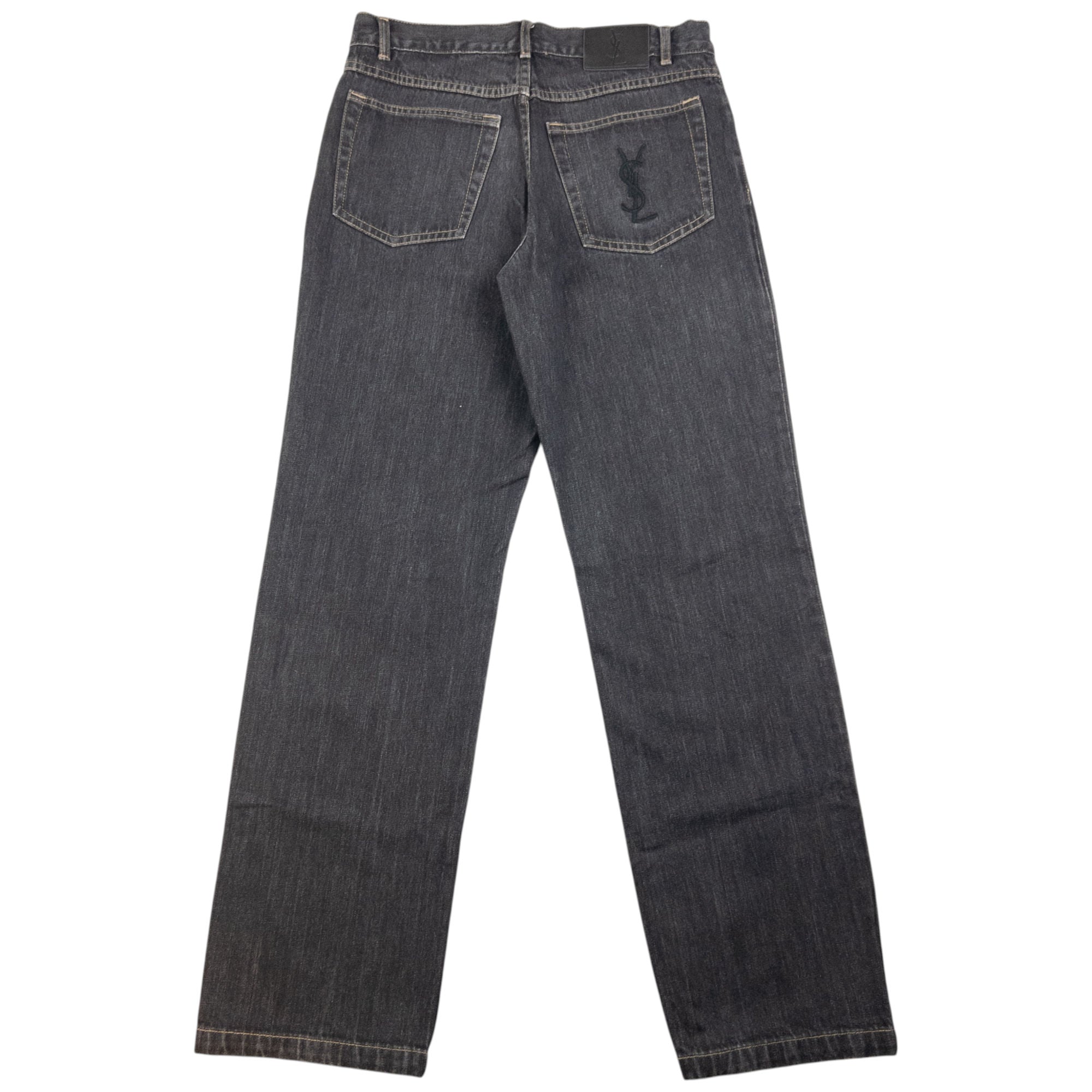 Vintage YSL Yves Saint Laurent Embroidered Denim Jeans Size W30