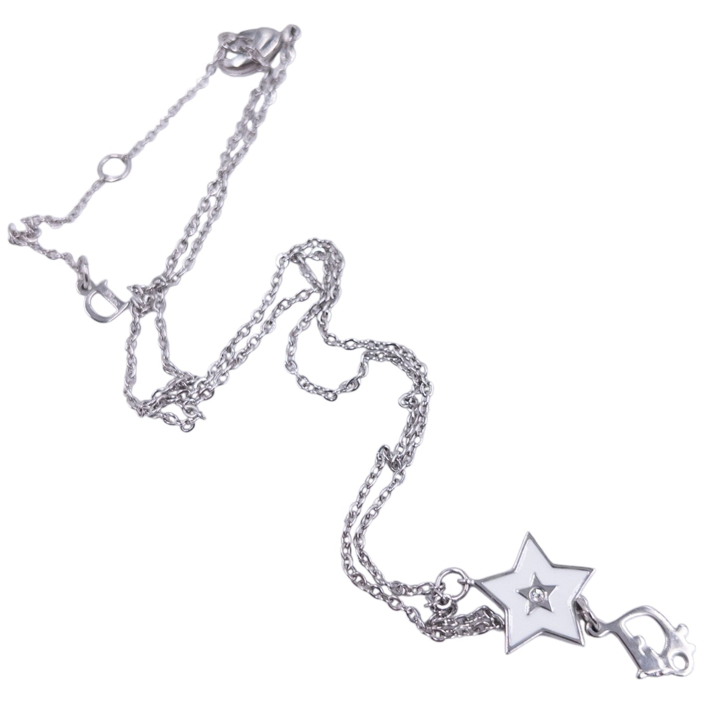 Vintage Dior Silver Star Charm Necklace