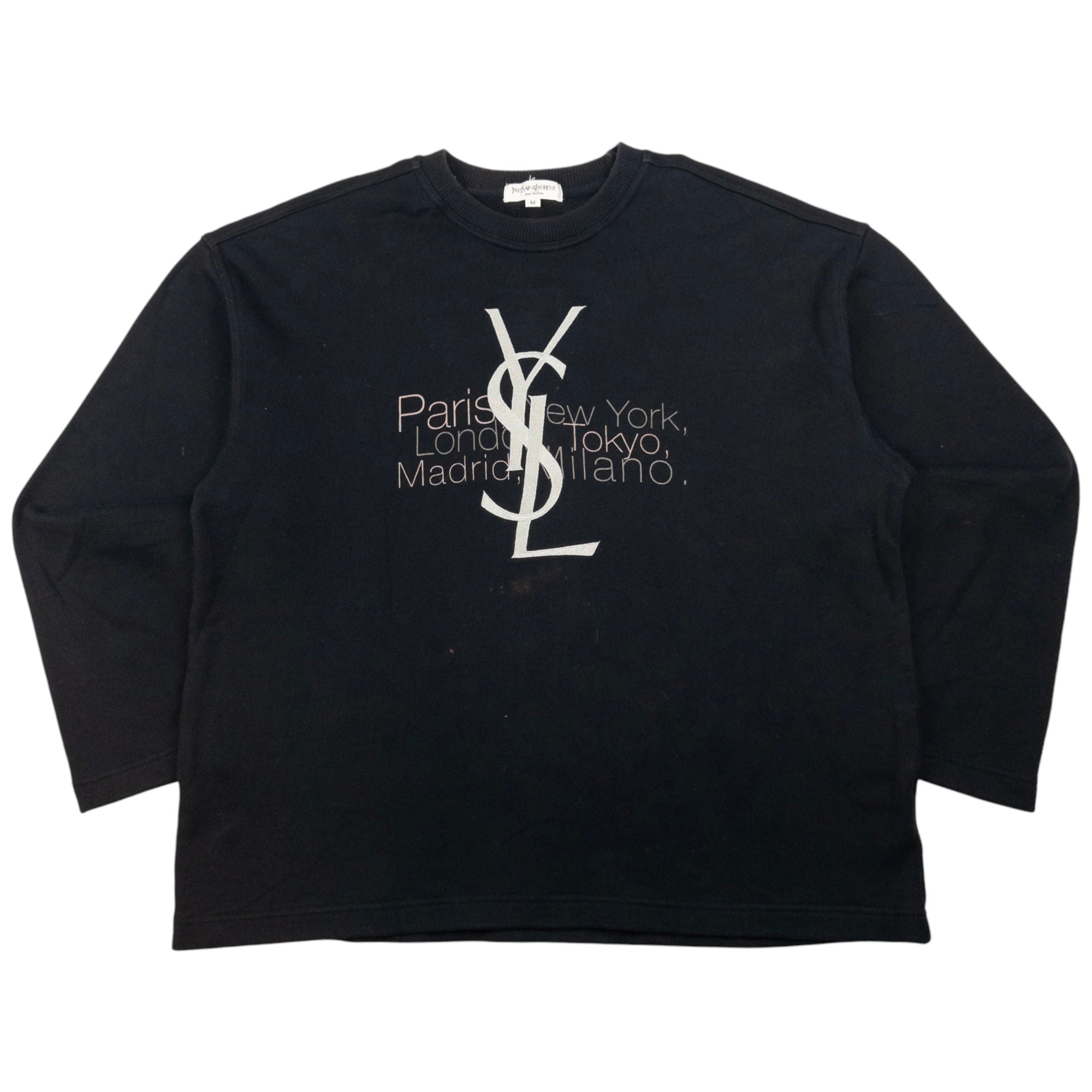 Vintage YSL Yves Saint Laurent Embroidered Sweatshirt Size M
