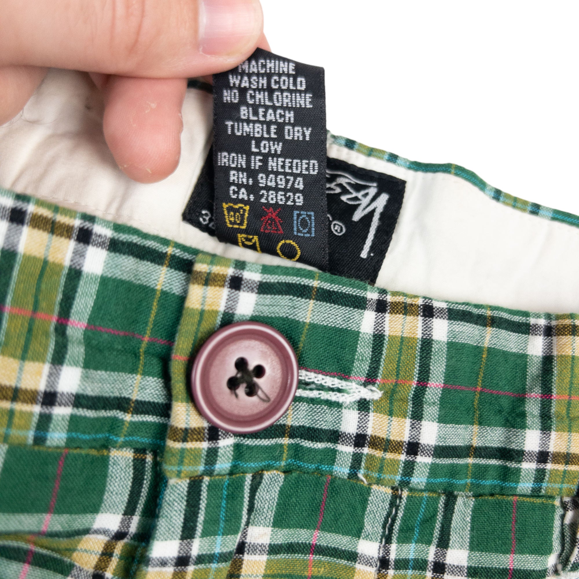 Vintage Stussy Check Shorts Size W33