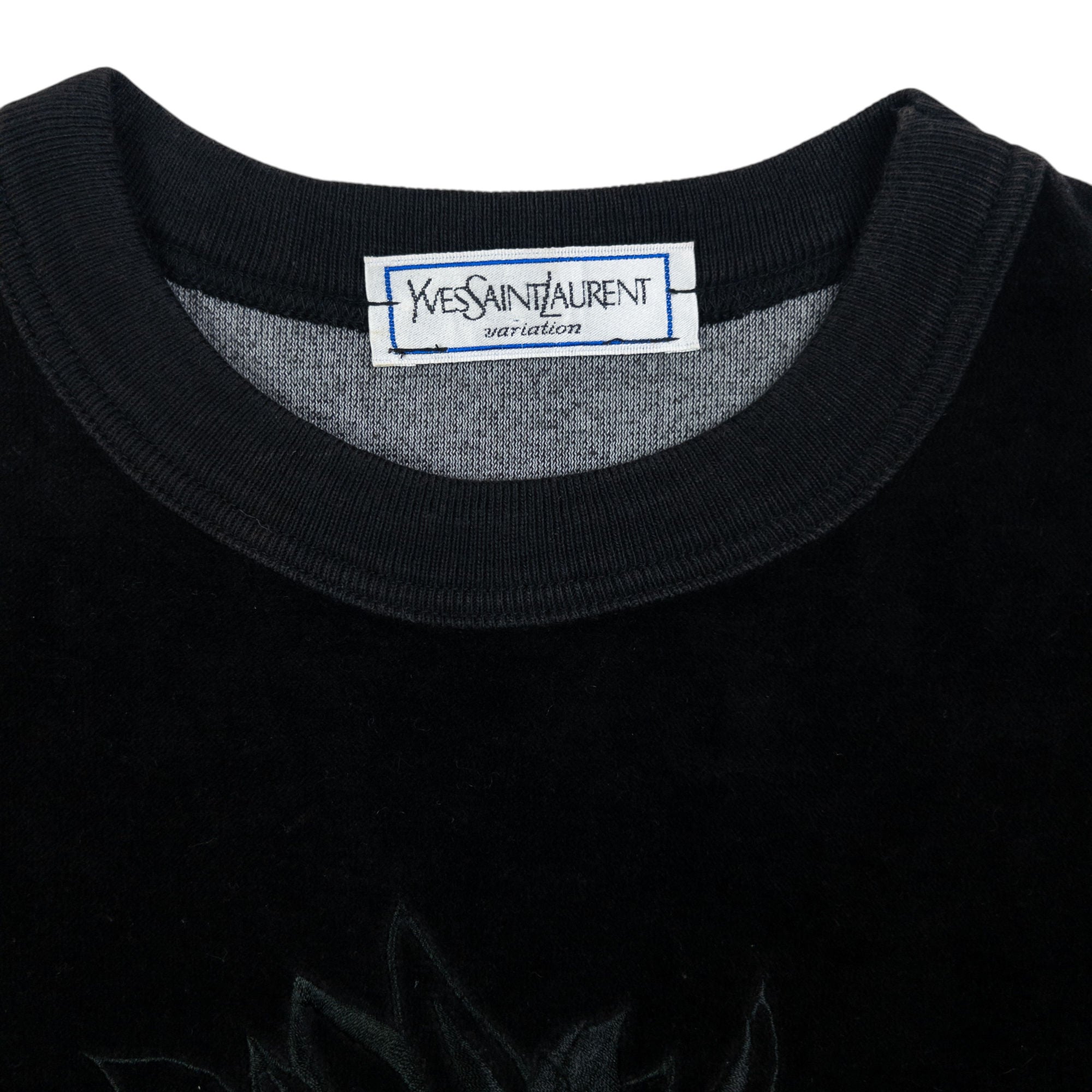 Vintage YSL Yves Saint Laurent Embroidered Velour Jumper Womens Size S