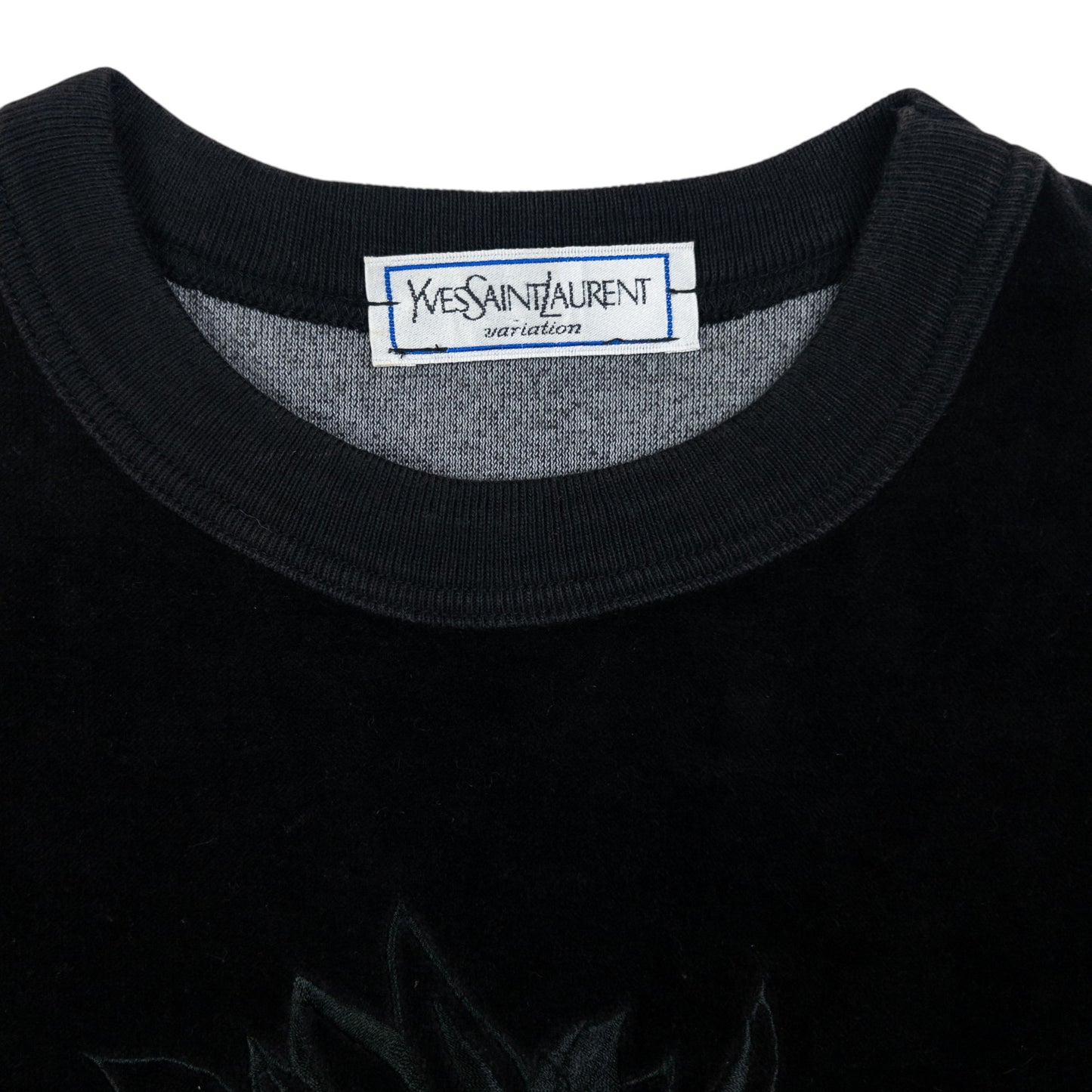 Vintage YSL Yves Saint Laurent Embroidered Velour Jumper Womens Size S