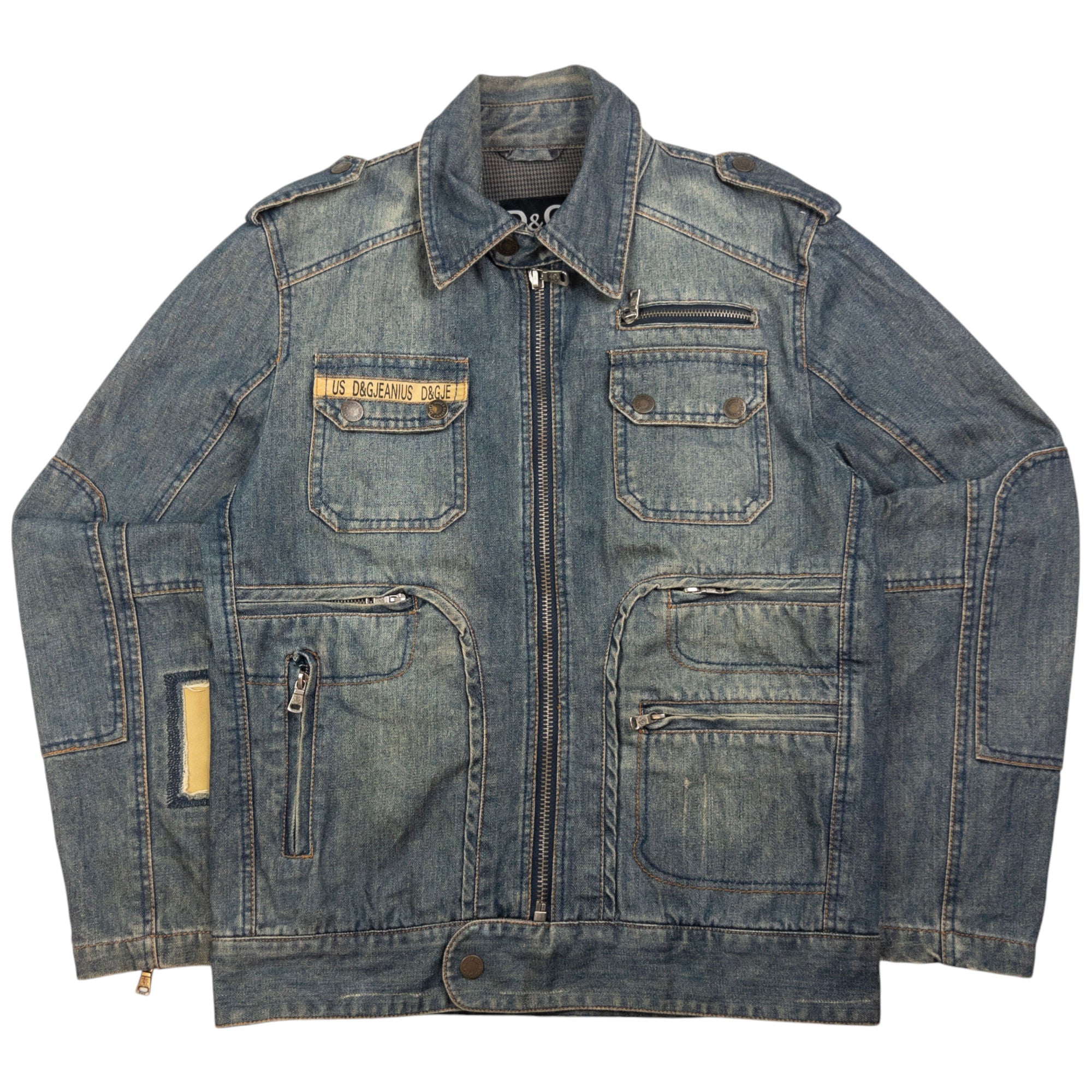 Vintage Dolce & Gabbana Zip Up Denim Jacket Size M