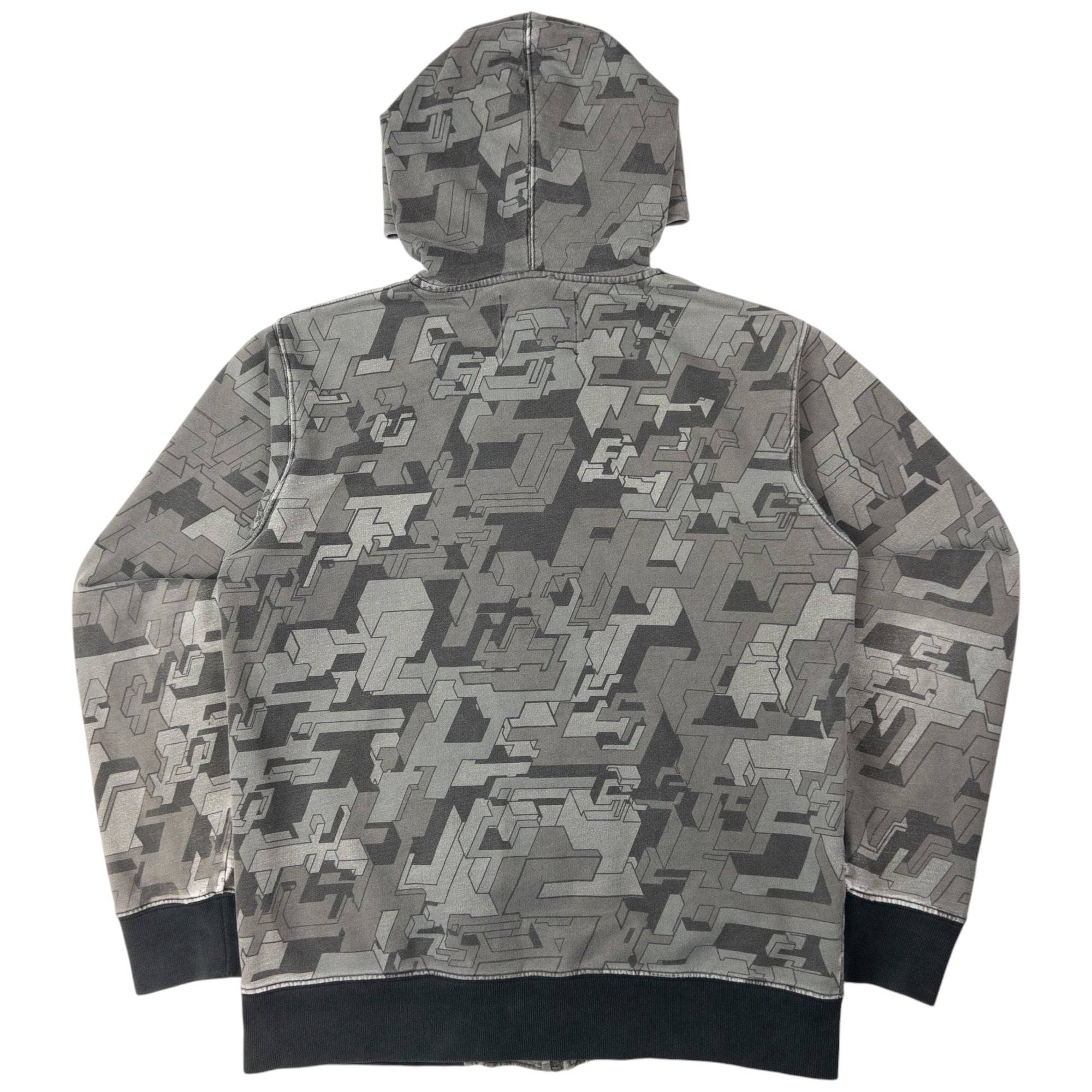 Vintage Stussy Geometric Zip Up Hoodie Size M