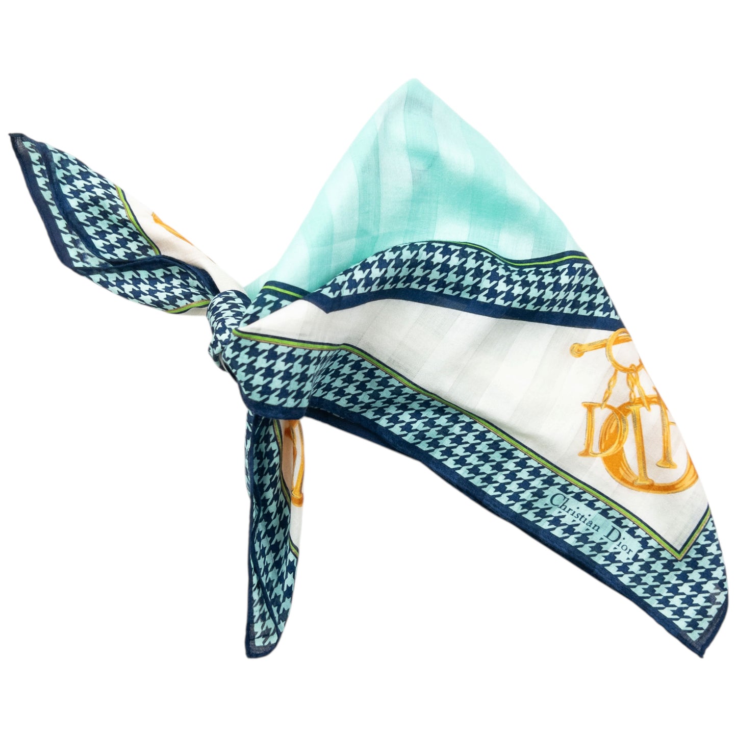 Vintage 90s Dior Houndstooth Silk Scarf