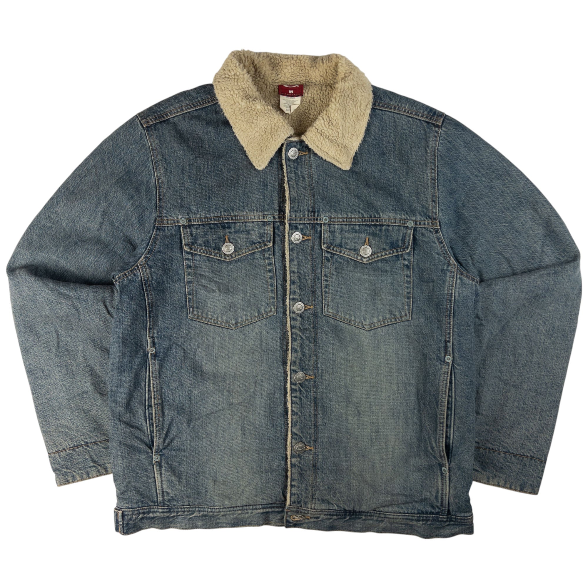 Vintage Oakley Sherpa Fleece Lined Denim Jacket Size M