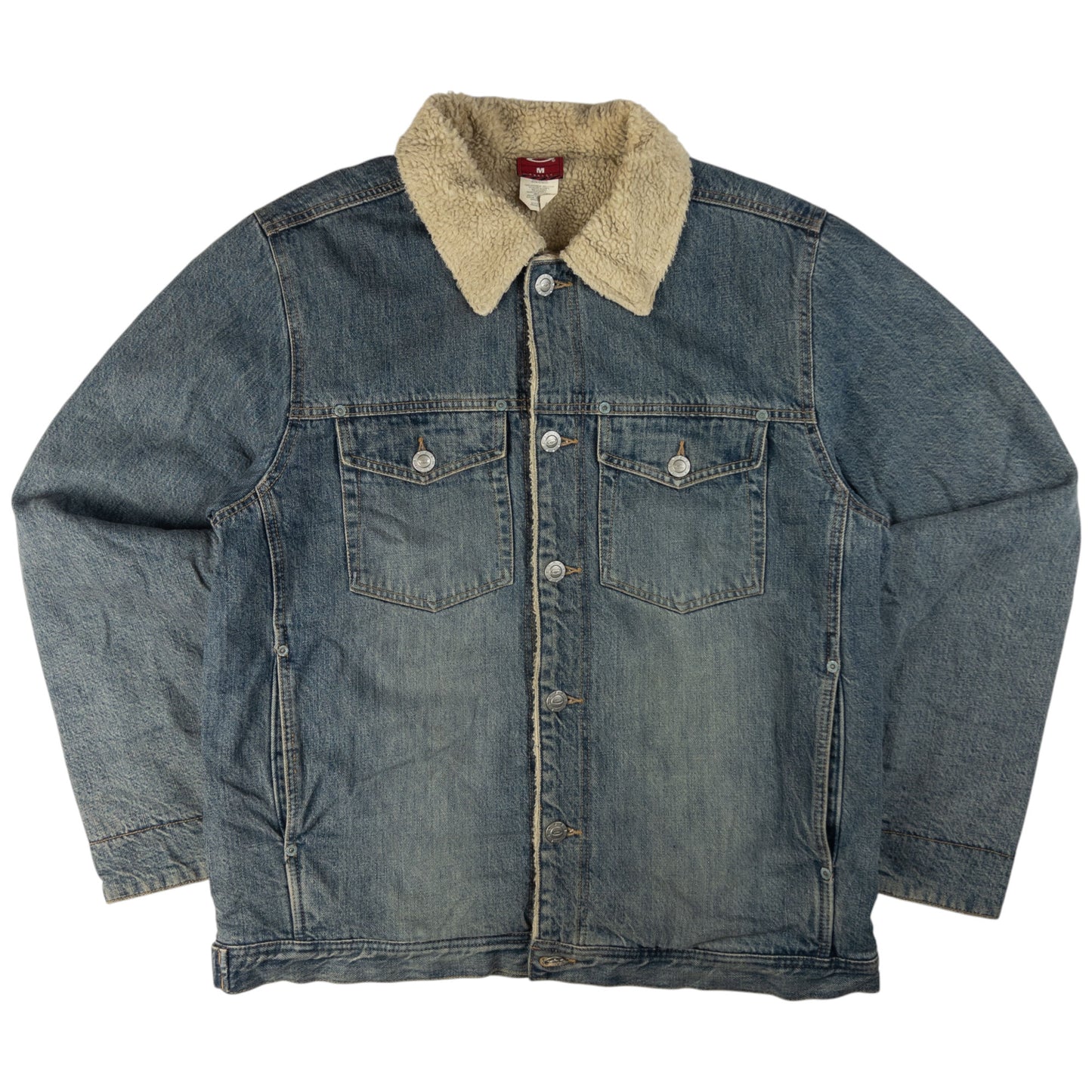 Vintage Oakley Sherpa Fleece Lined Denim Jacket Size M