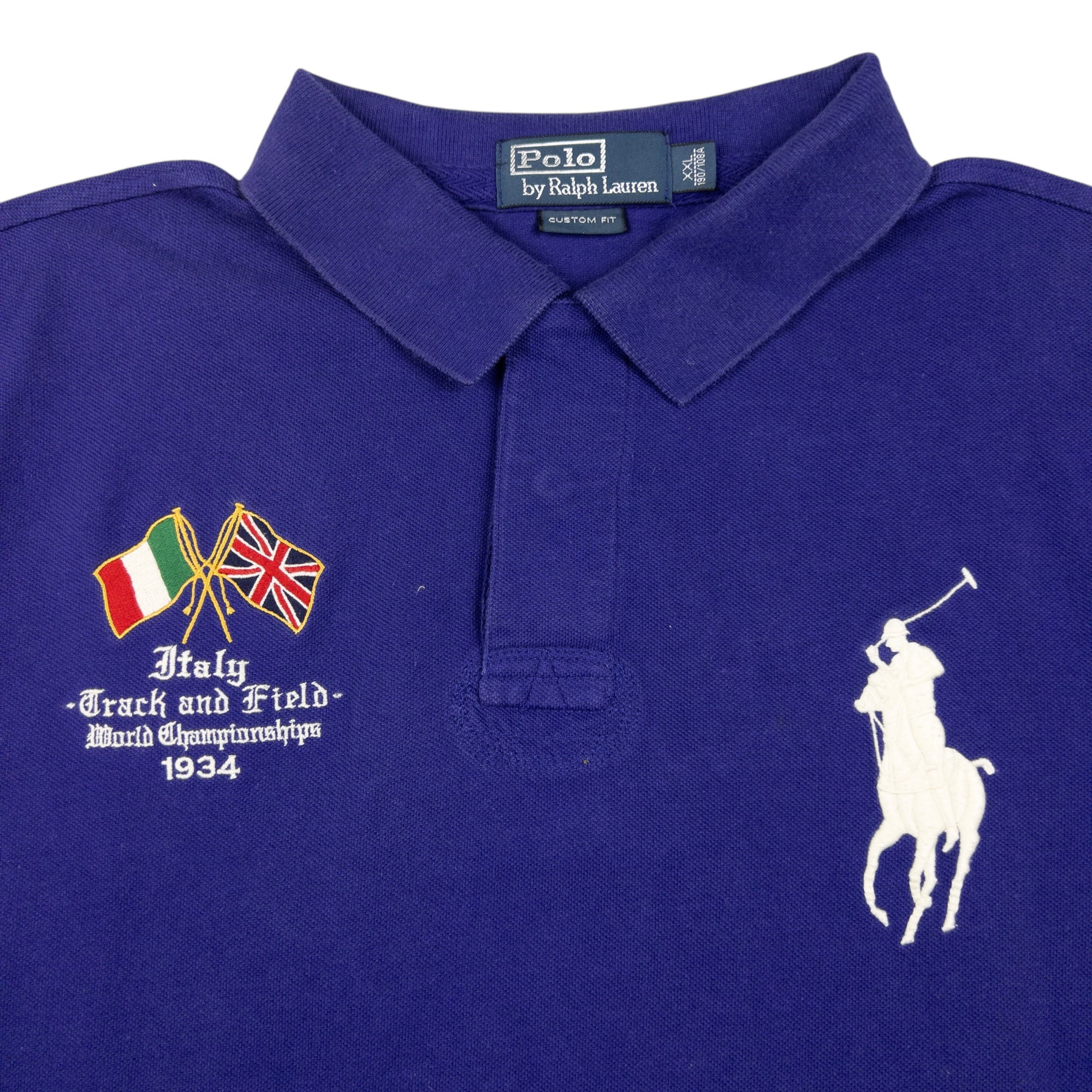 Vintage Polo Ralph Lauren Italy Track & Field Championship Polo Shirt Size XL