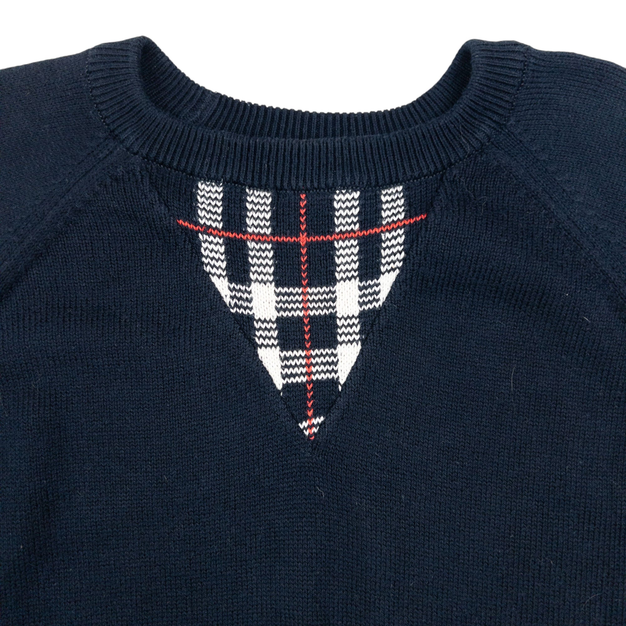 Vintage Burberry Nova Check Detail Knit Jumper Size M