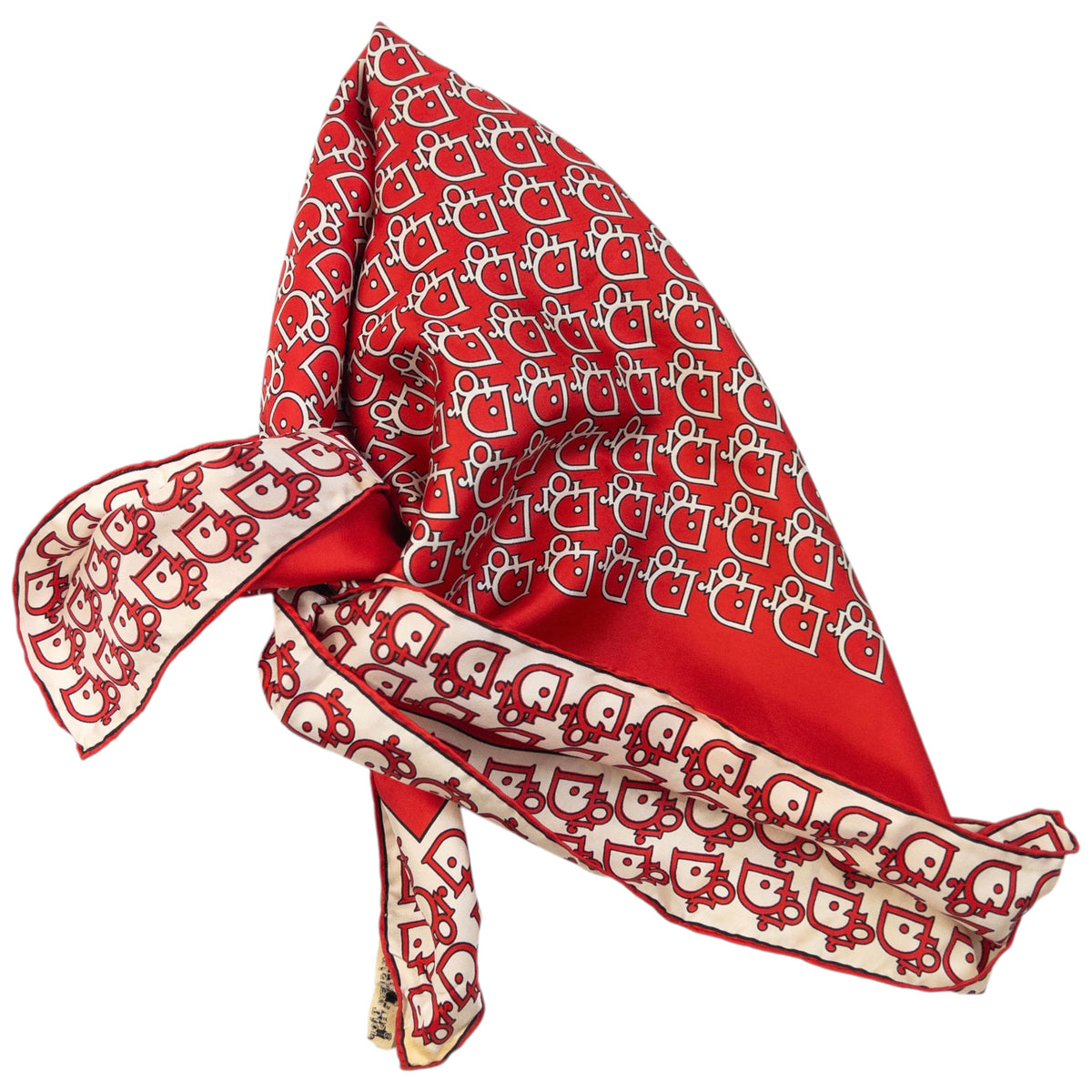 Vintage 80s Dior Monogram Silk Scarf