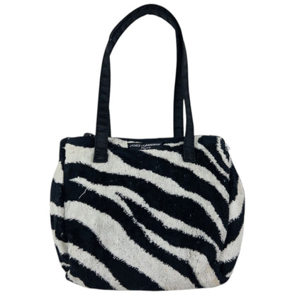 Vintage Dolce & Gabbana Mare Zebra Stripe Terry Cloth Shoulder Bag