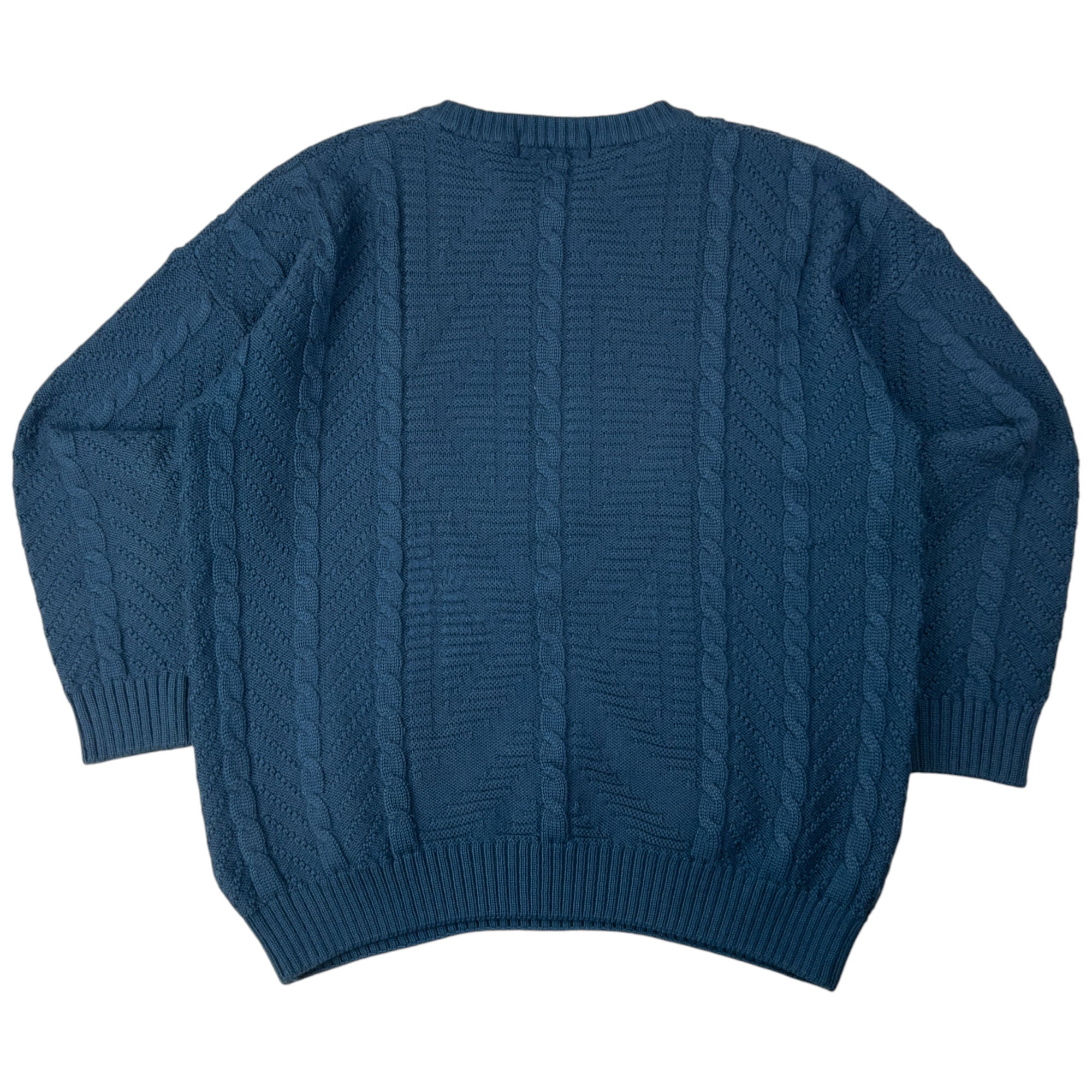 Vintage Burberry Embroidered Cable Knit Jumper Size L