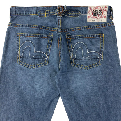 Vintage Evisu Double Gull Embroidered Japanese Denim Jeans Size W34