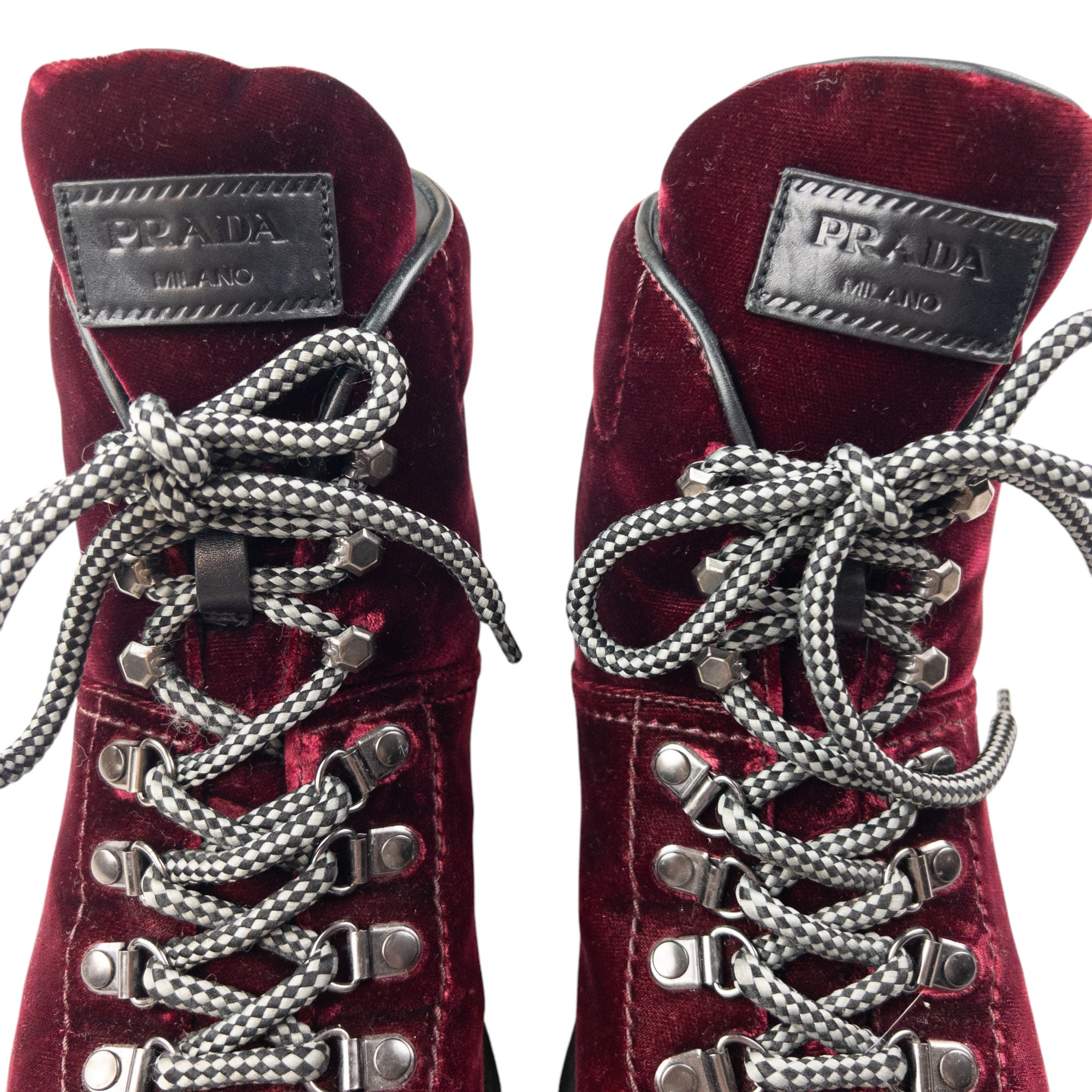 Vintage Prada Velour Hiking Boots Size UK 6.5