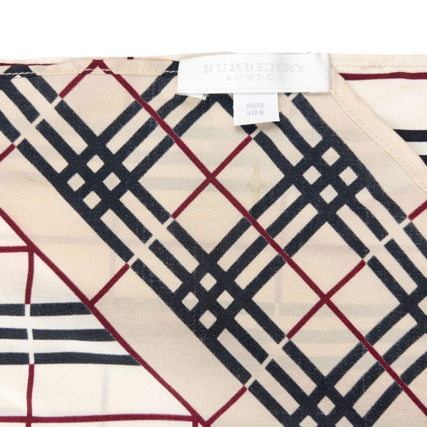Vintage 2000s Burberry Nova Check Silk Scarf