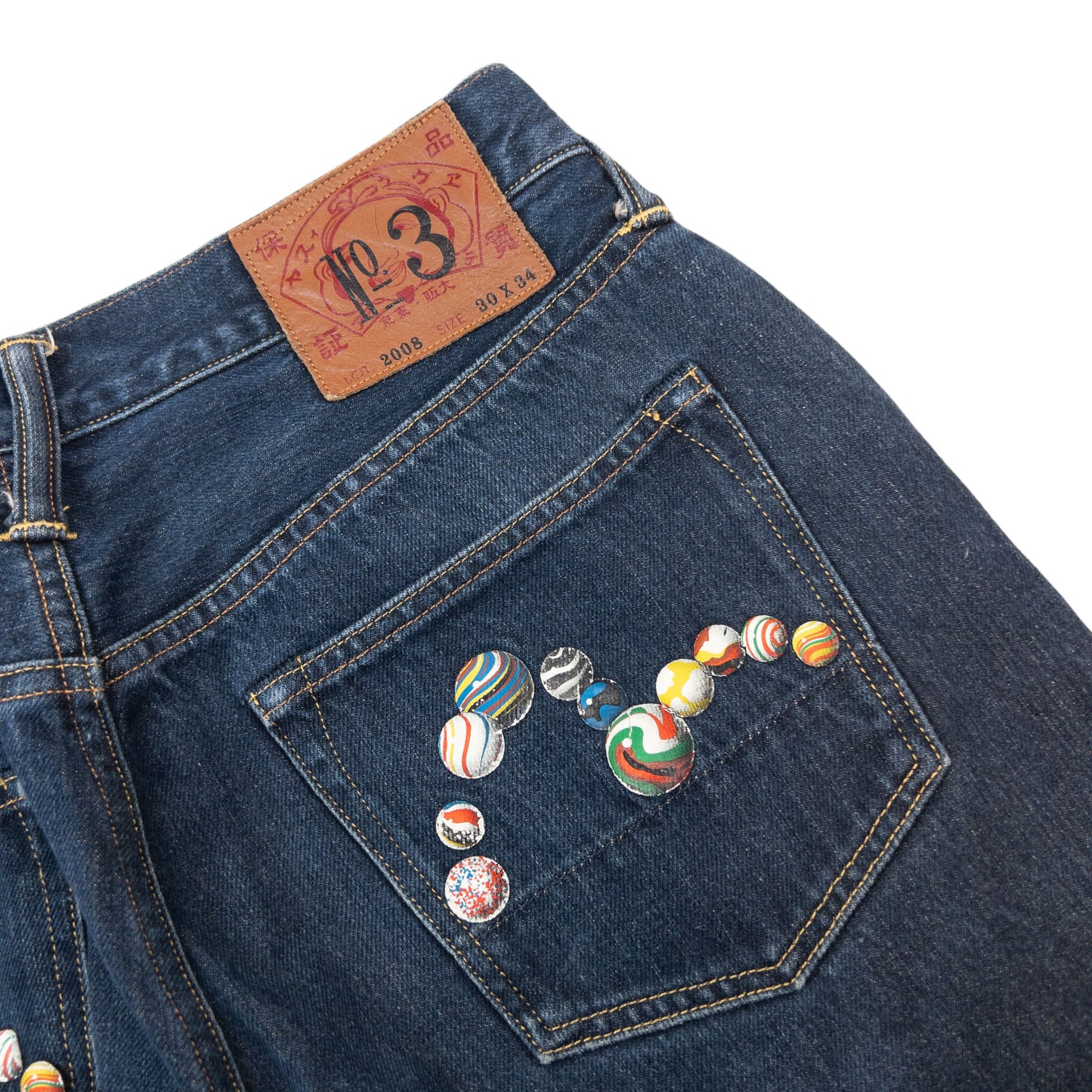 Vintage Evisu Marble Double Gull Japanese Denim Jeans Size W29