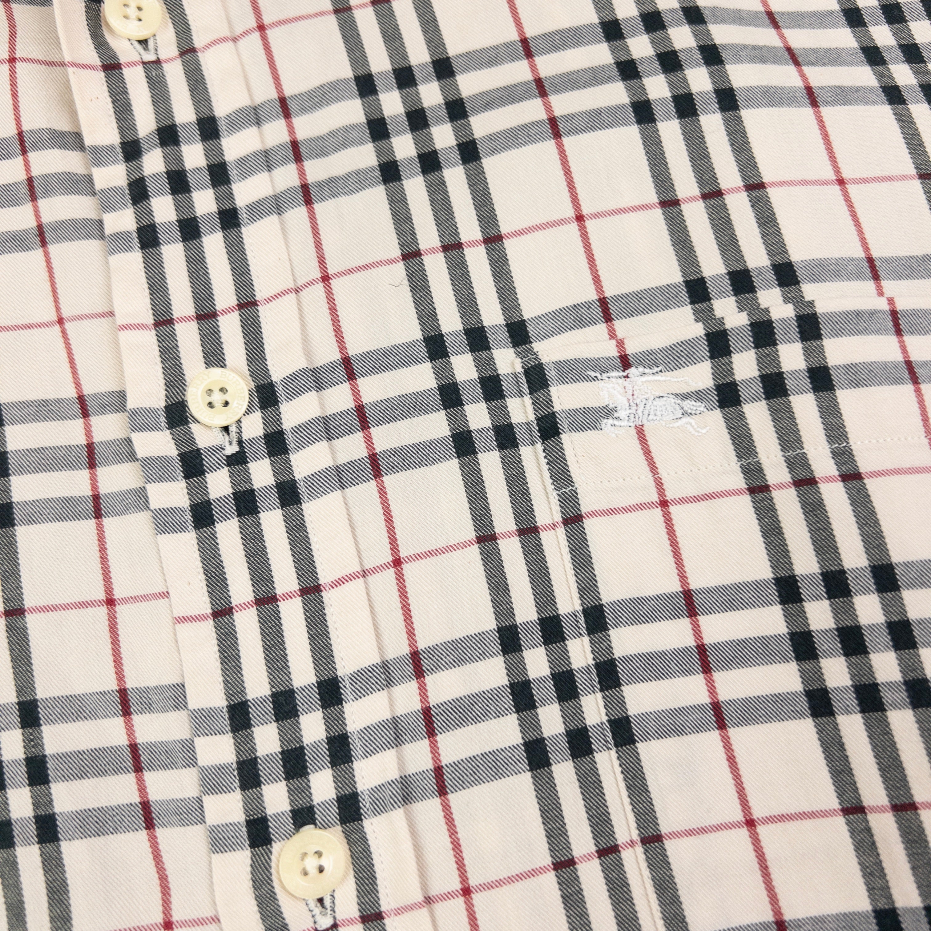 Vintage Burberry Nova Check Long Sleeve Button Up Shirt Size XL