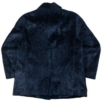 Vintage Armani Jeans Faux Fur Button Up Jacket Womens Size XL