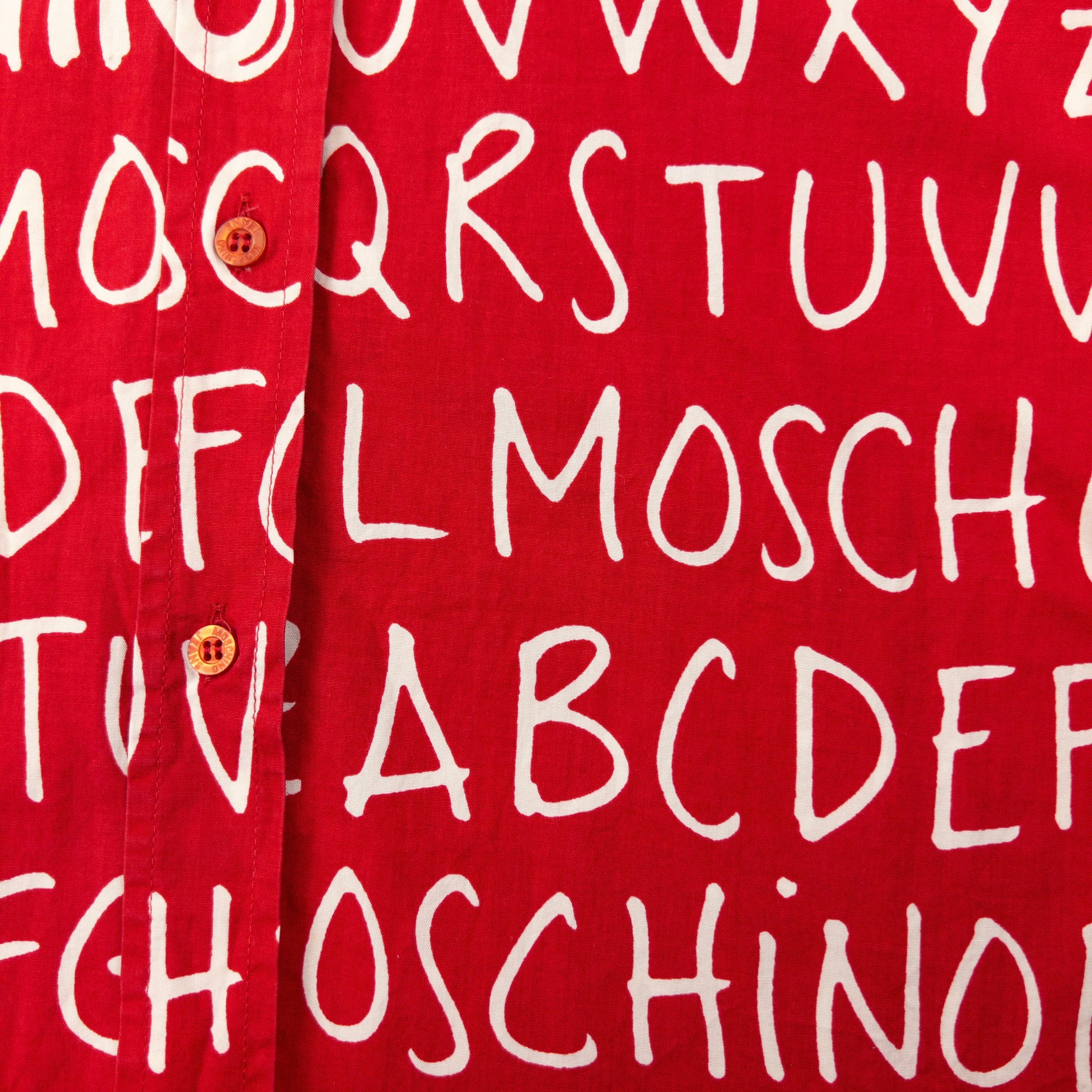 Vintage Moschino Jeans Alphabet Long Sleeve Button Up Shirt Size M