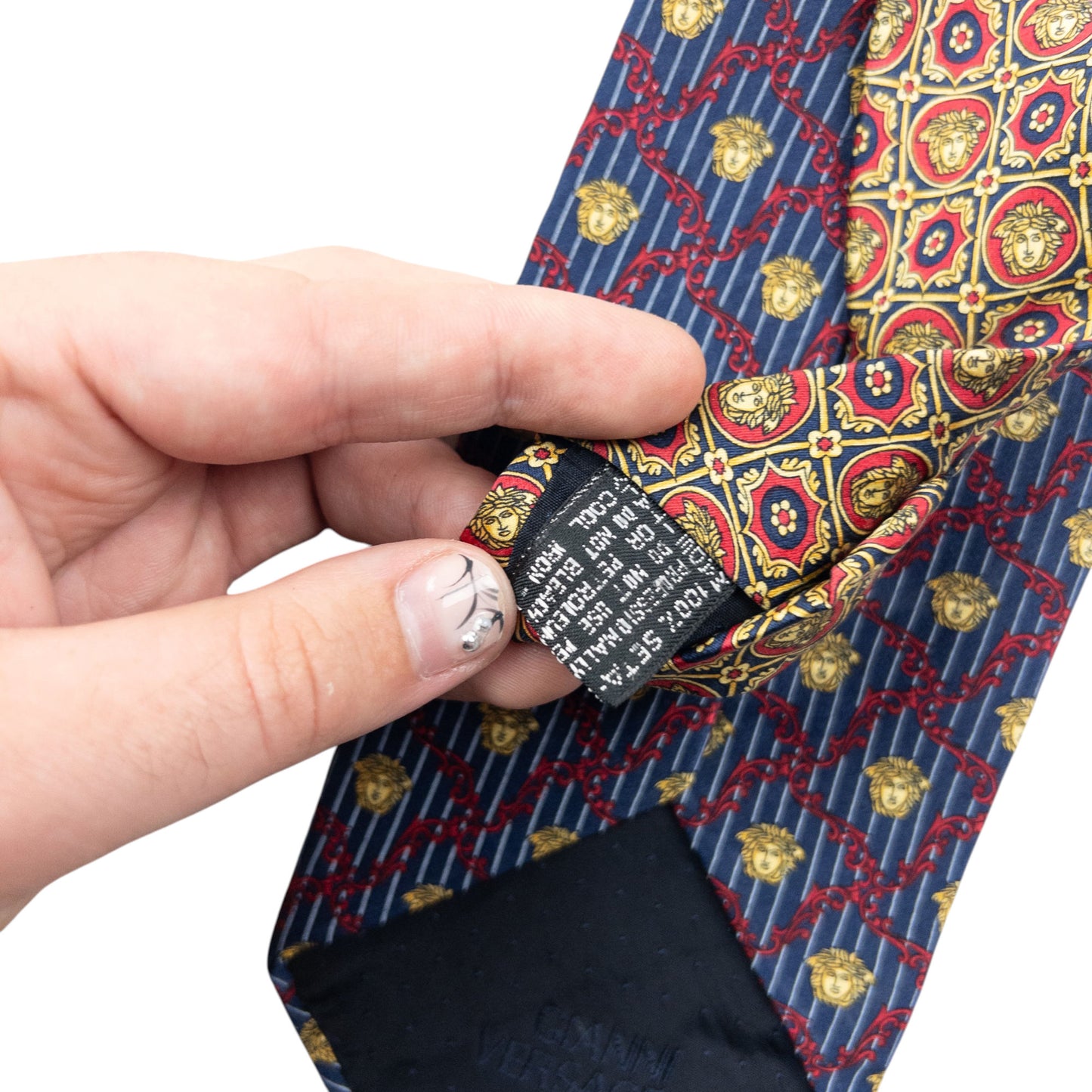 Vintage 90s Gianni Versace Medusa Pattern Silk Tie