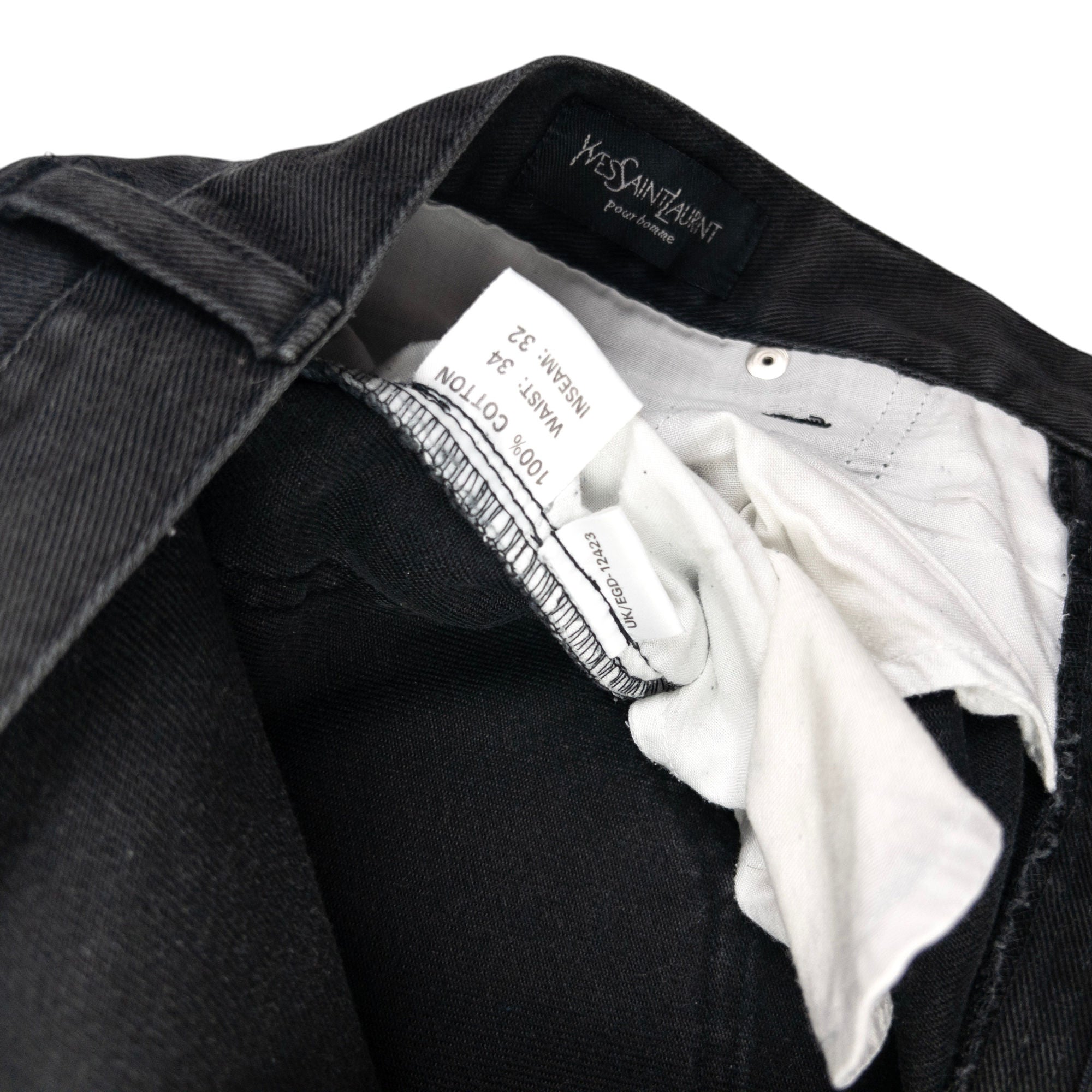 Vintage YSL Yves Saint Laurent Embossed Denim Jeans Size W33