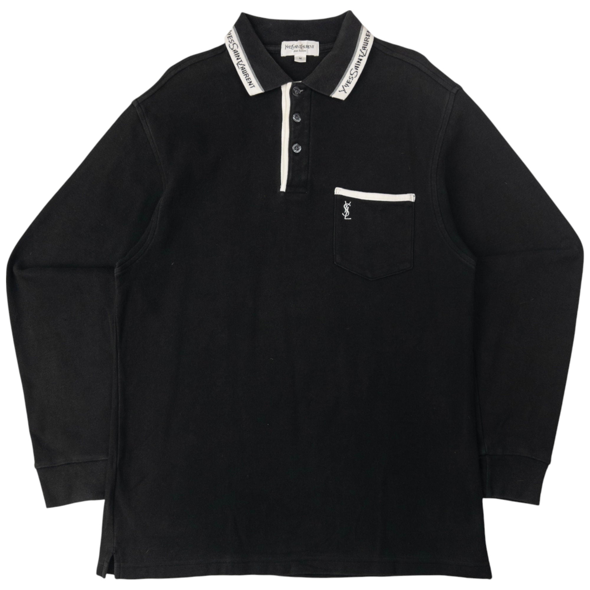 Vintage YSL Yves Saint Laurent Long Sleeve Polo Shirt Size M