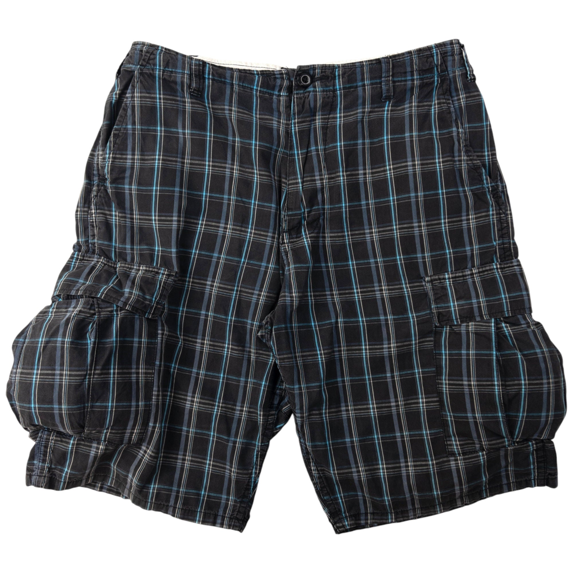 Vintage Stussy Checked Cargo Shorts Size W35