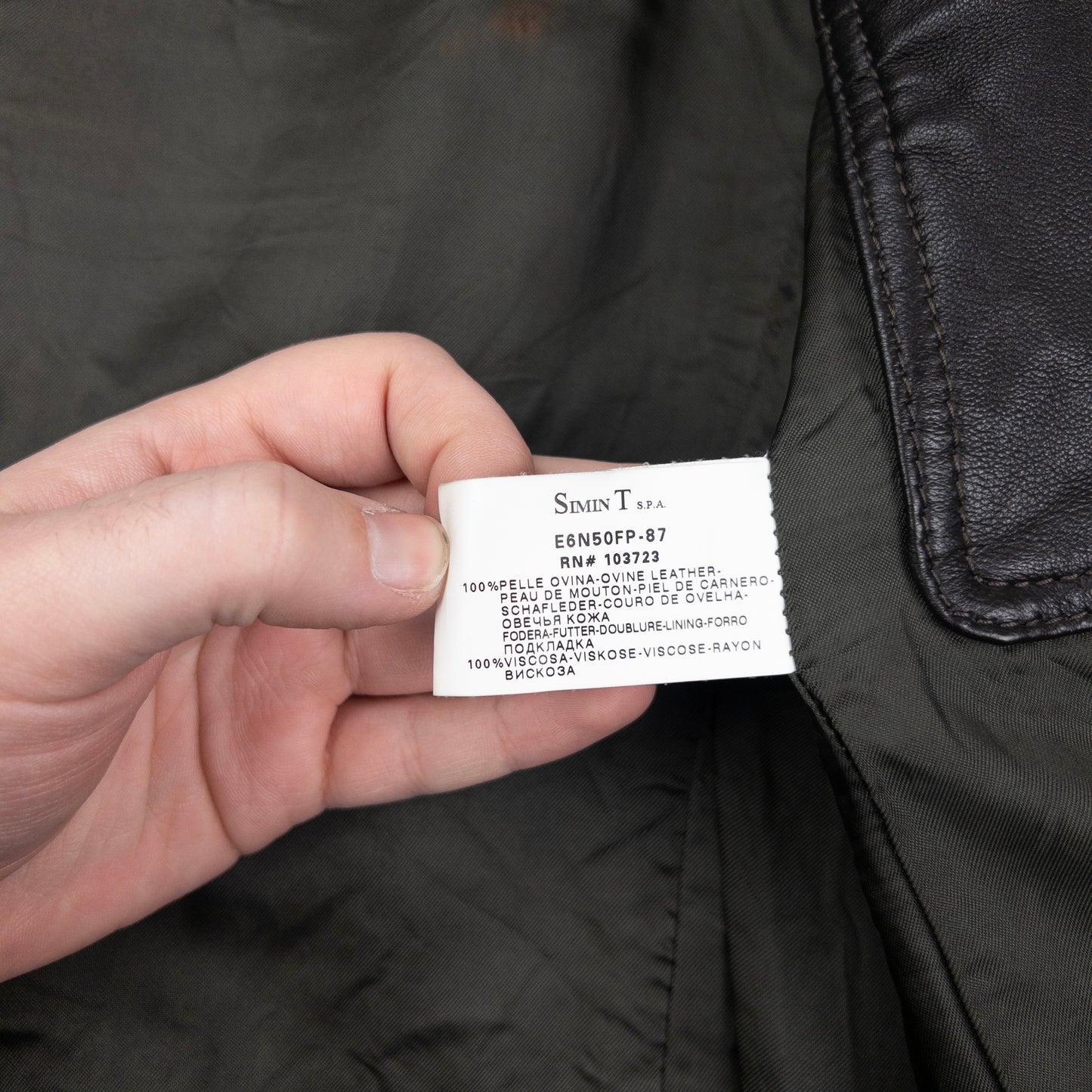 Vintage Armani Jeans Zip Up Leather Jacket Size M