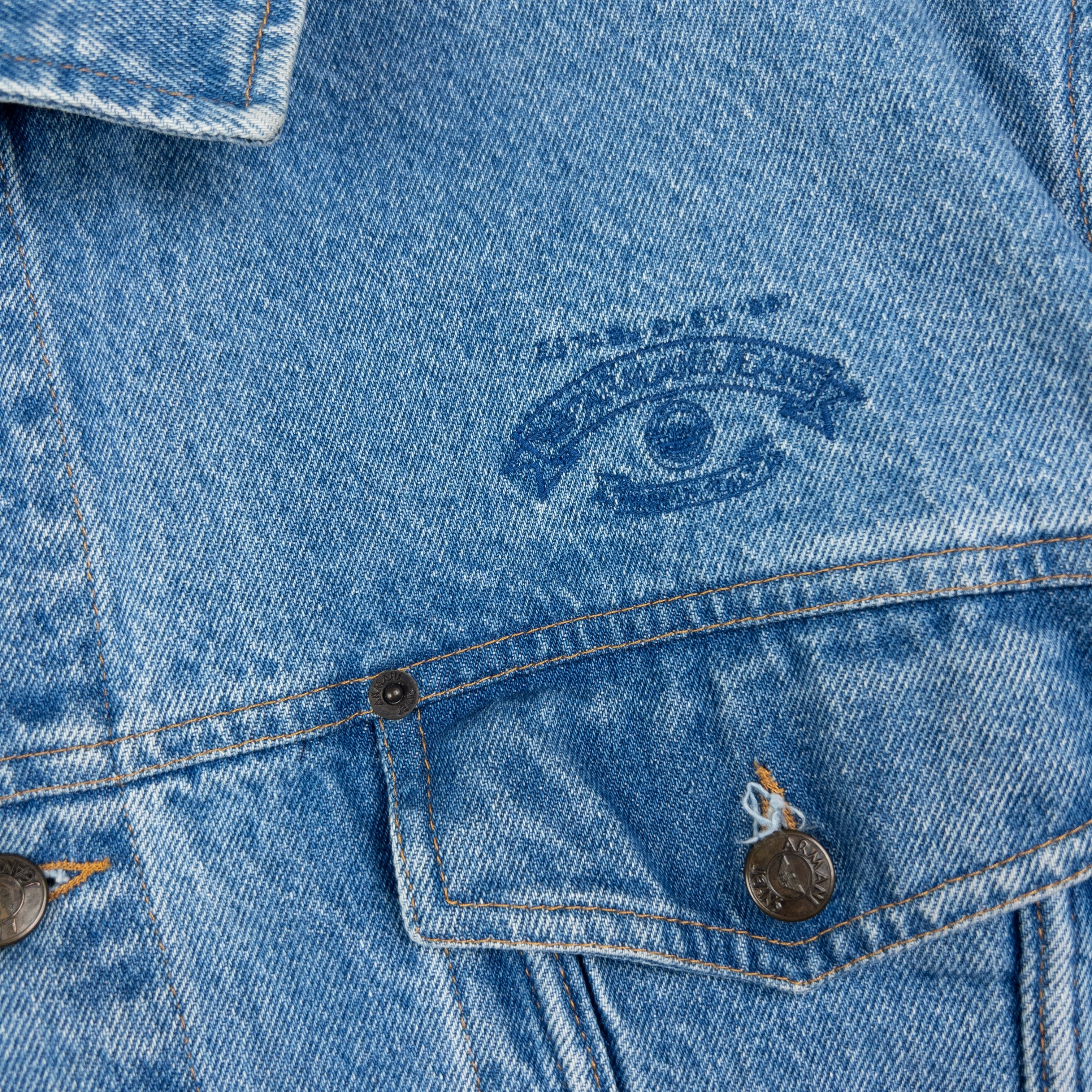 Vintage Armani Jeans Button Up Denim Jacket Size L