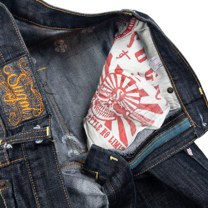 Vintage Sugoi Embroidered Koi Fish Japanese Denim Jeans Size W31