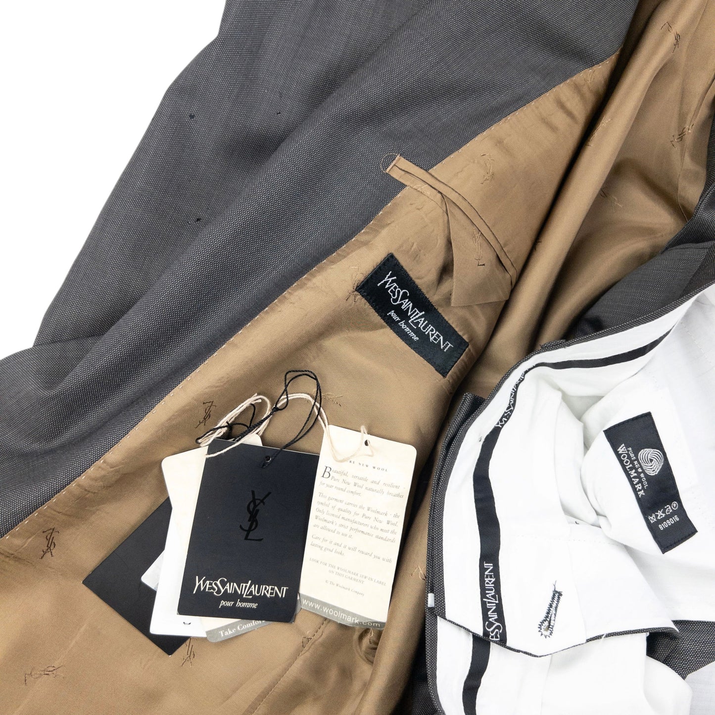 Vintage 90s YSL Yves Saint Laurent Jacket & Trousers Suit Set Size L