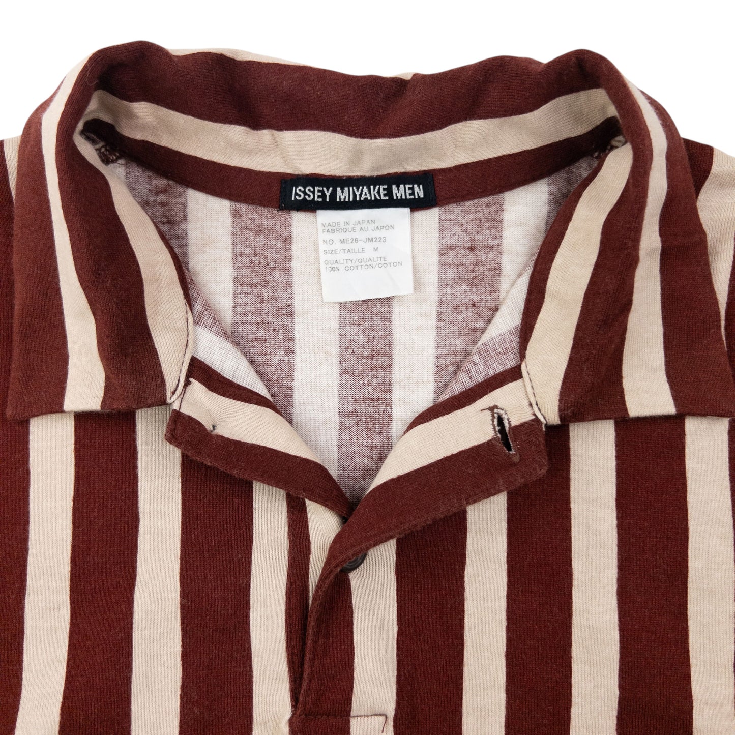Vintage 2000s Issey Miyake MEN Striped Polo Shirt Size M