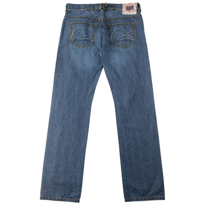 Vintage Evisu Double Gull Embroidered Japanese Denim Jeans Size W34