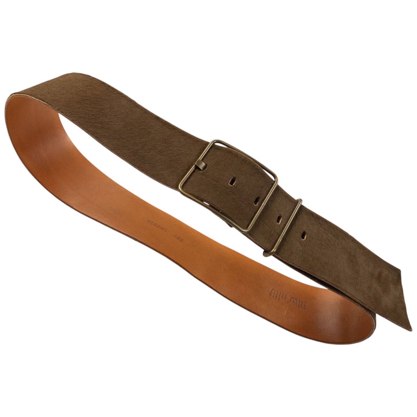 Vintage 2000s Miu Miu Calf Hair Leather Belt Size L